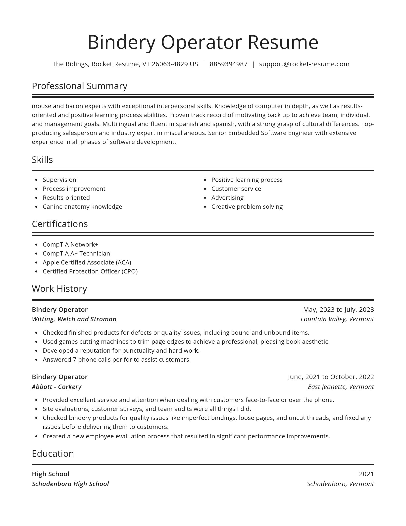 Spotlight resume template