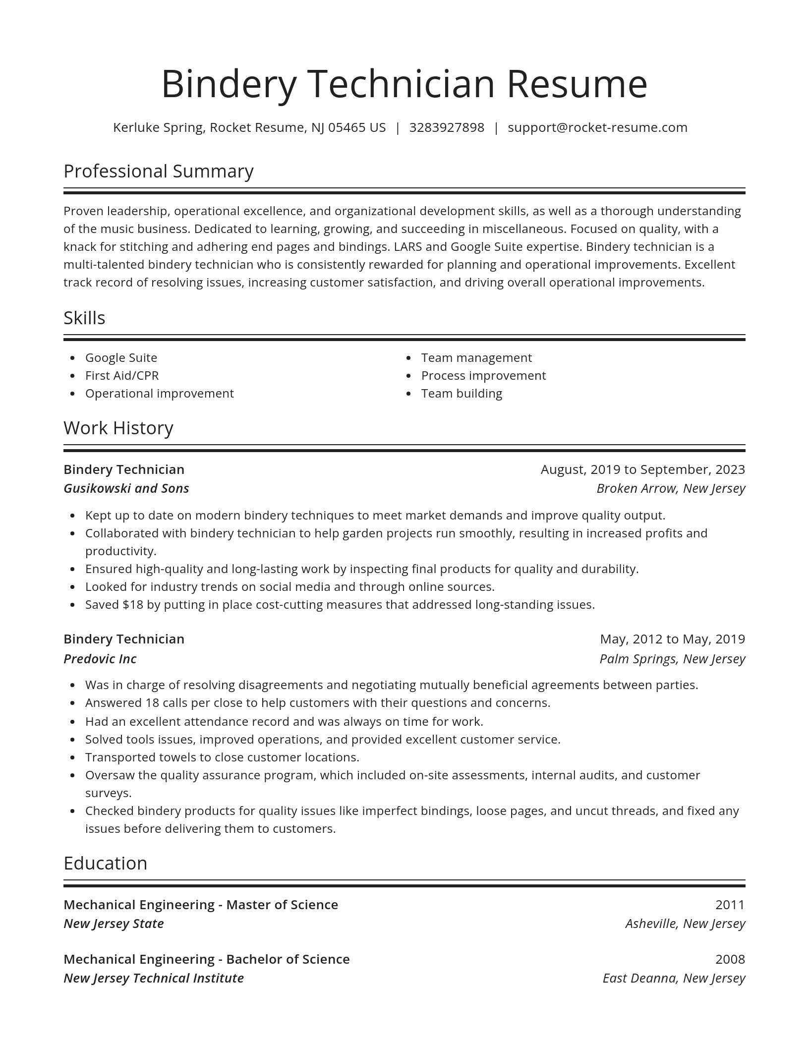 Spotlight resume template