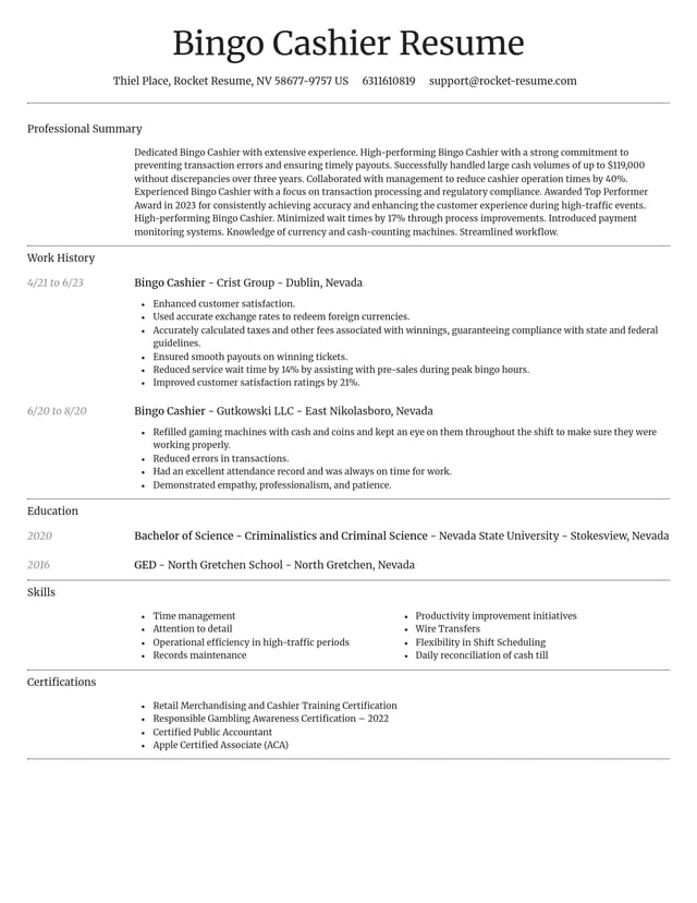 Dignified resume template