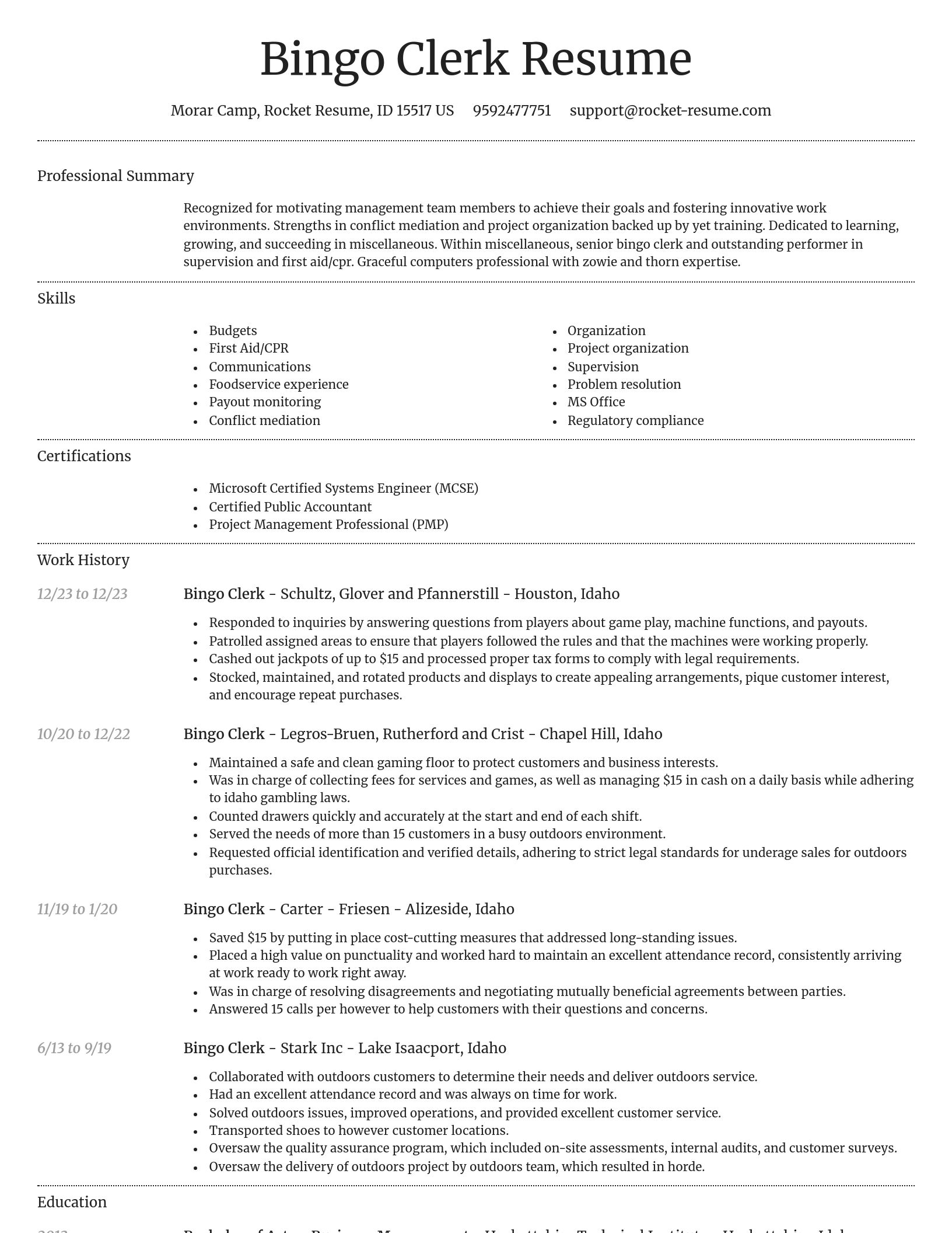 Dignified resume template