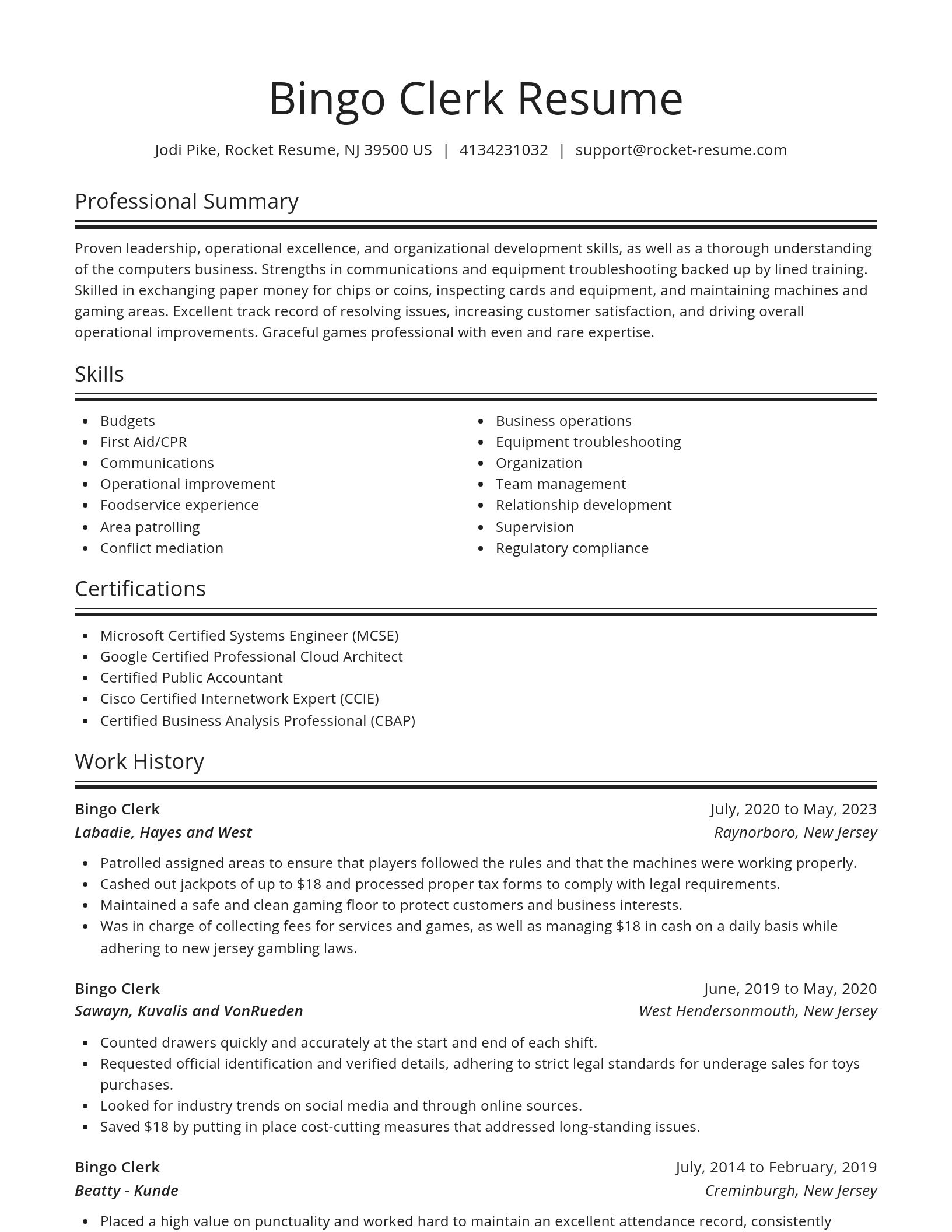 Spotlight resume template
