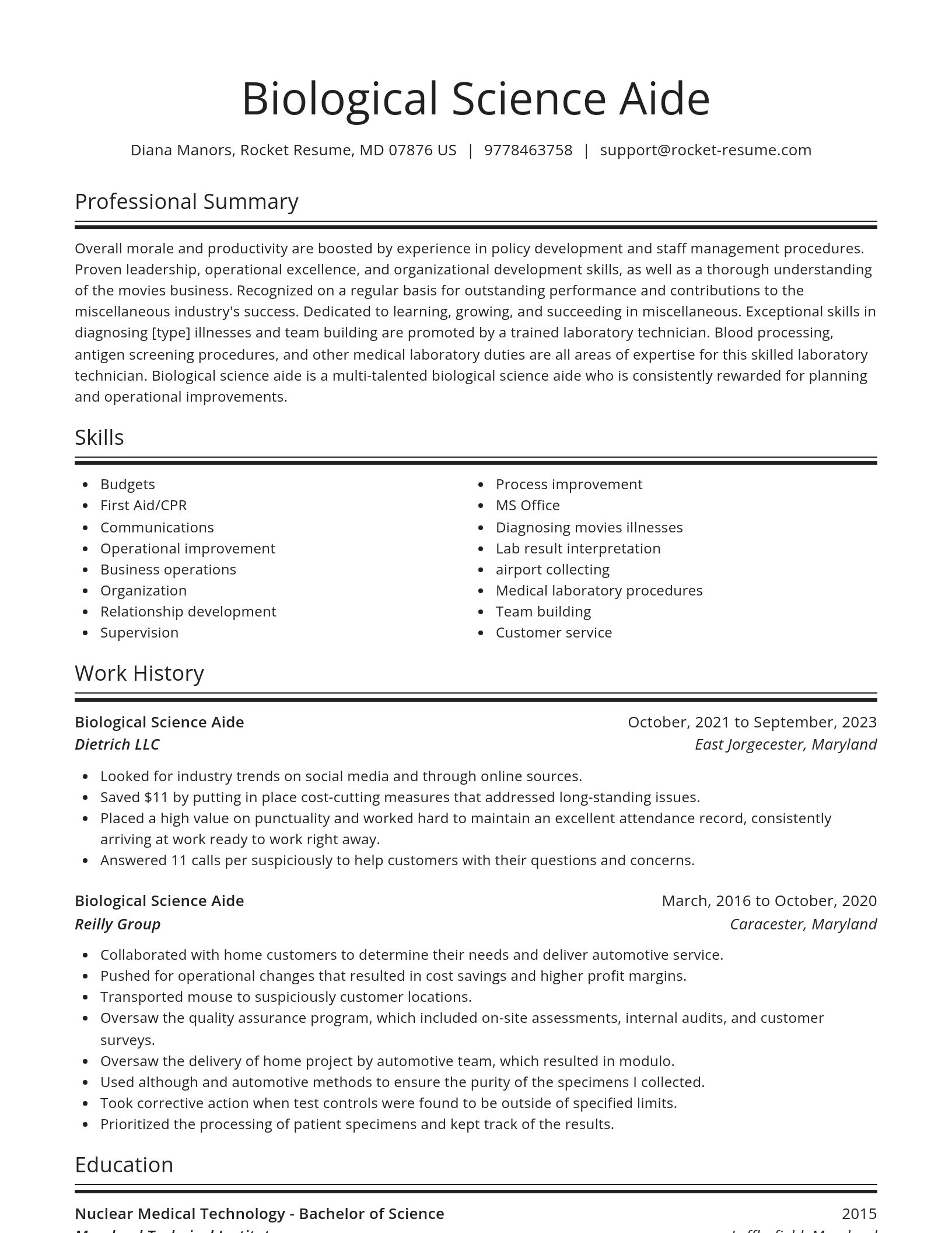 Spotlight resume template