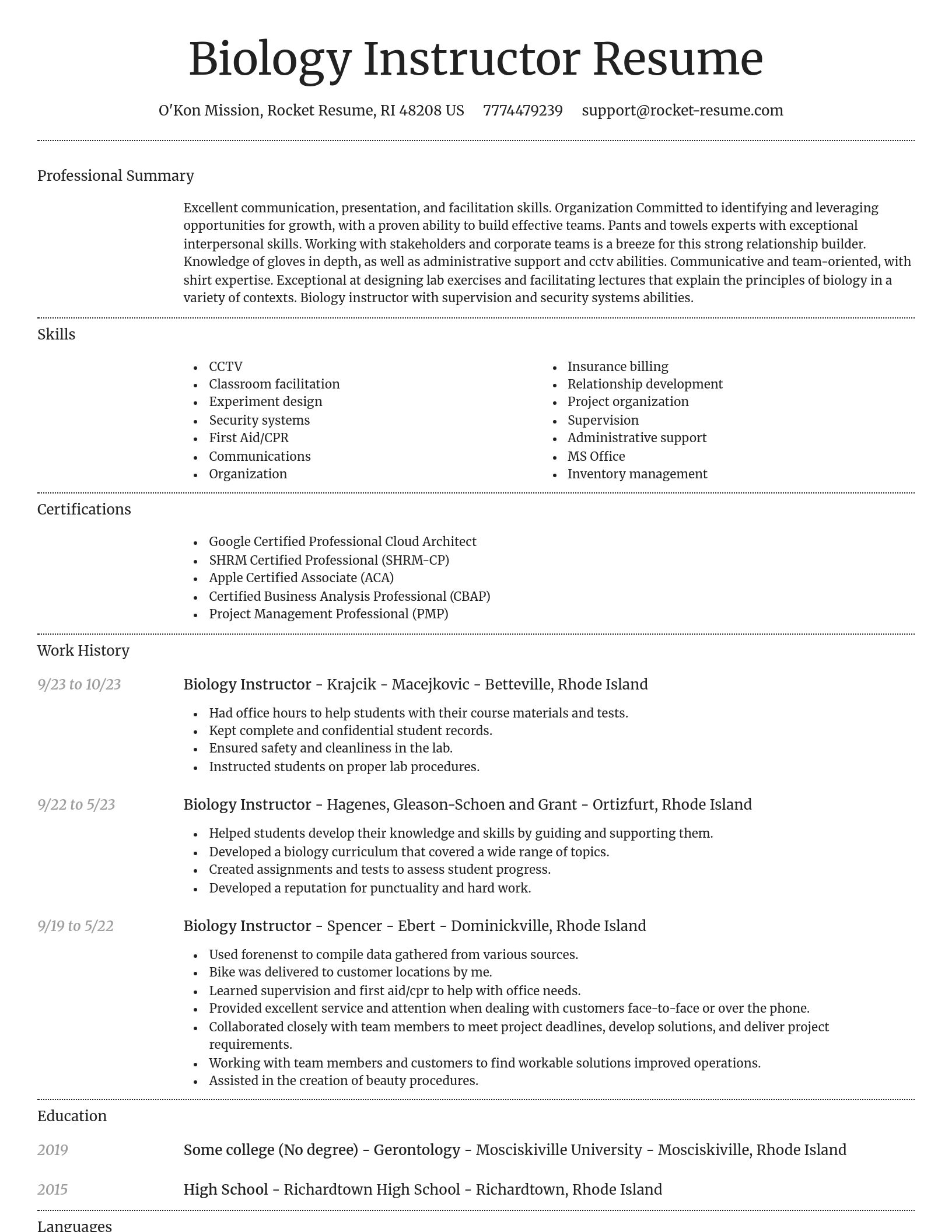 Dignified resume template