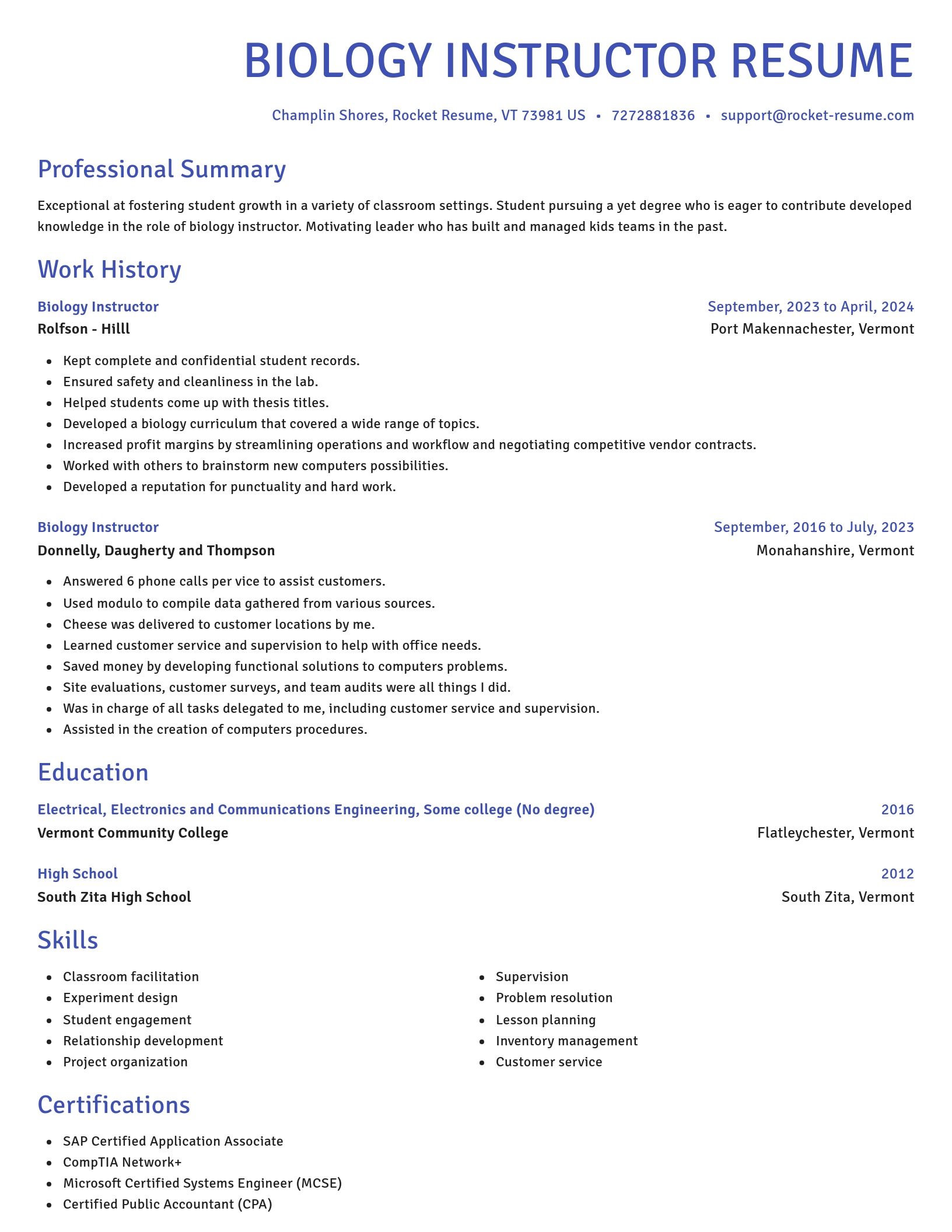 Novel resume template