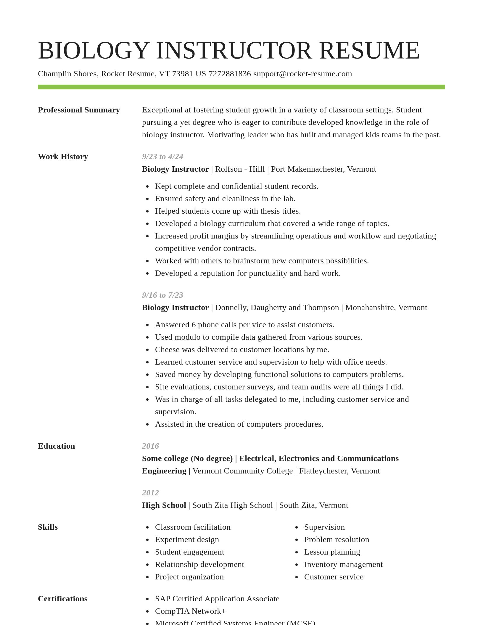 Smart resume template