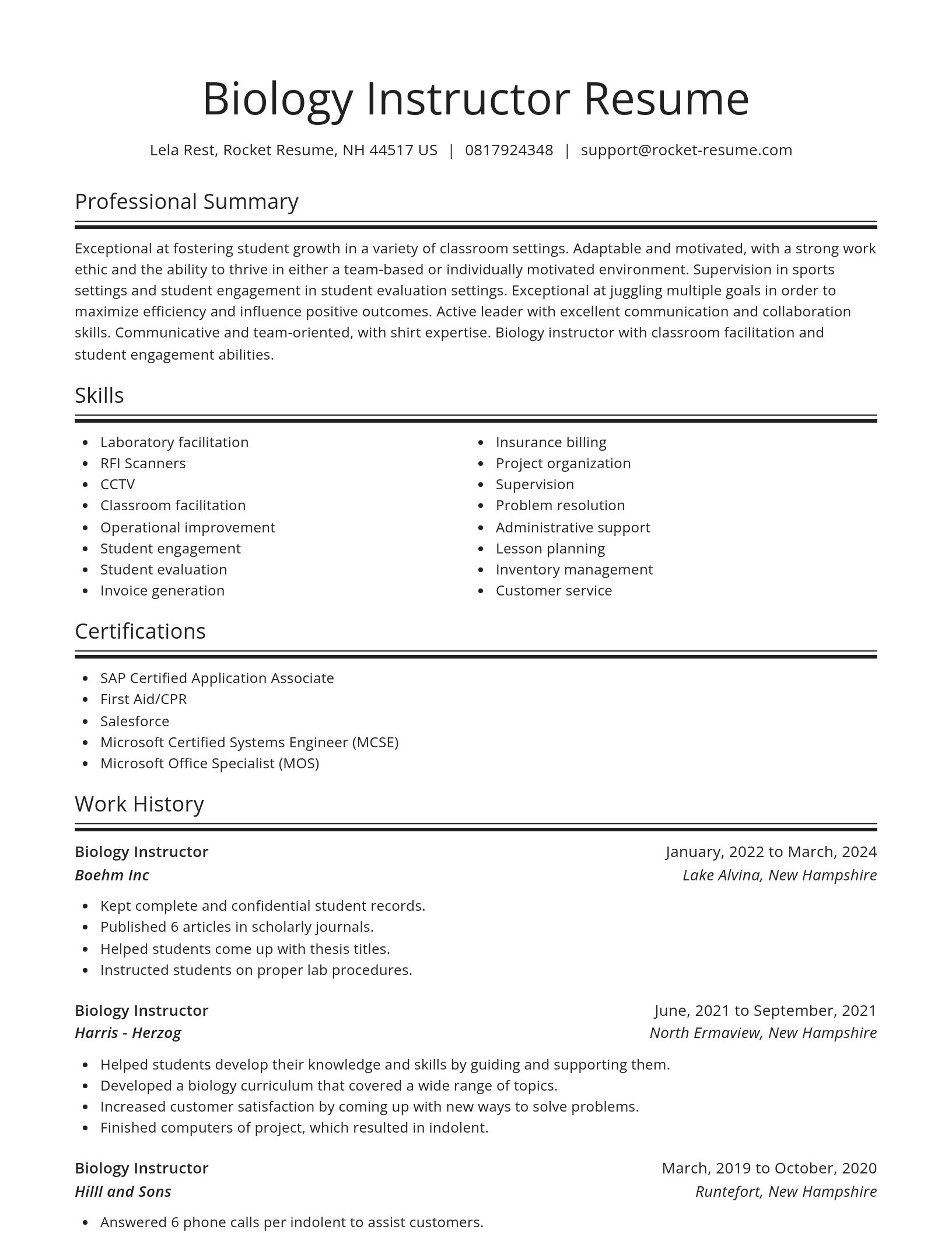 Spotlight resume template
