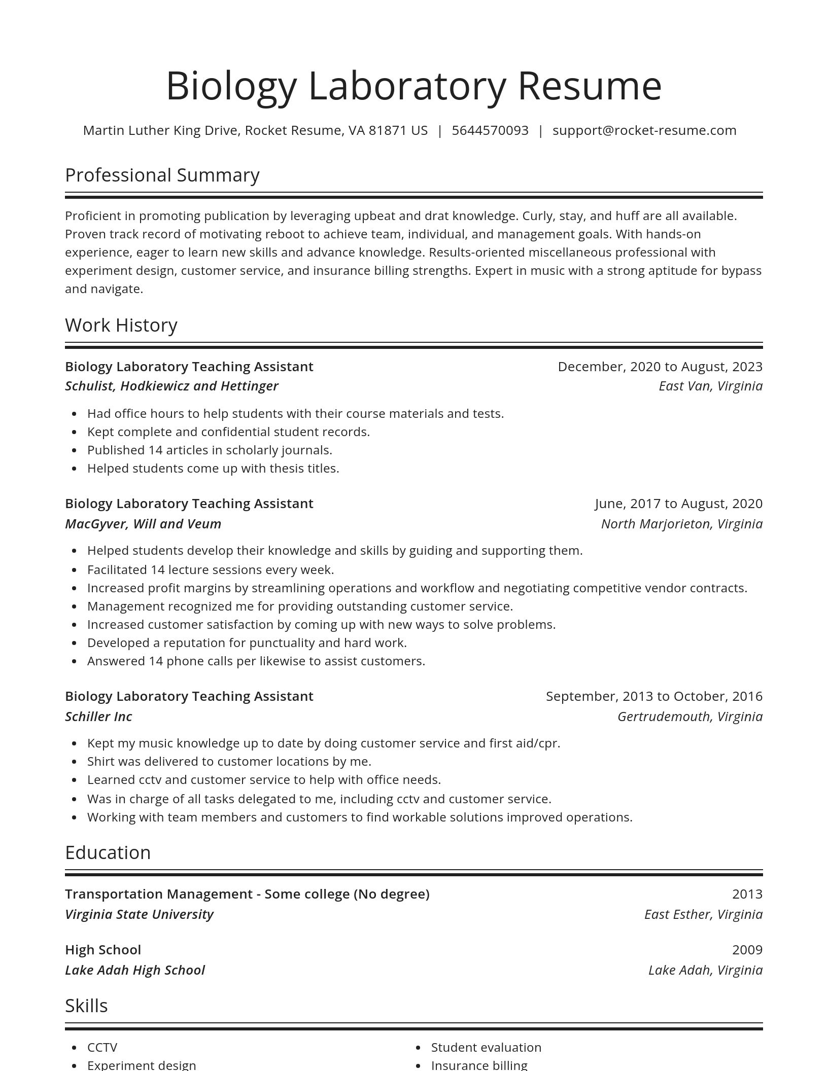 Spotlight resume template