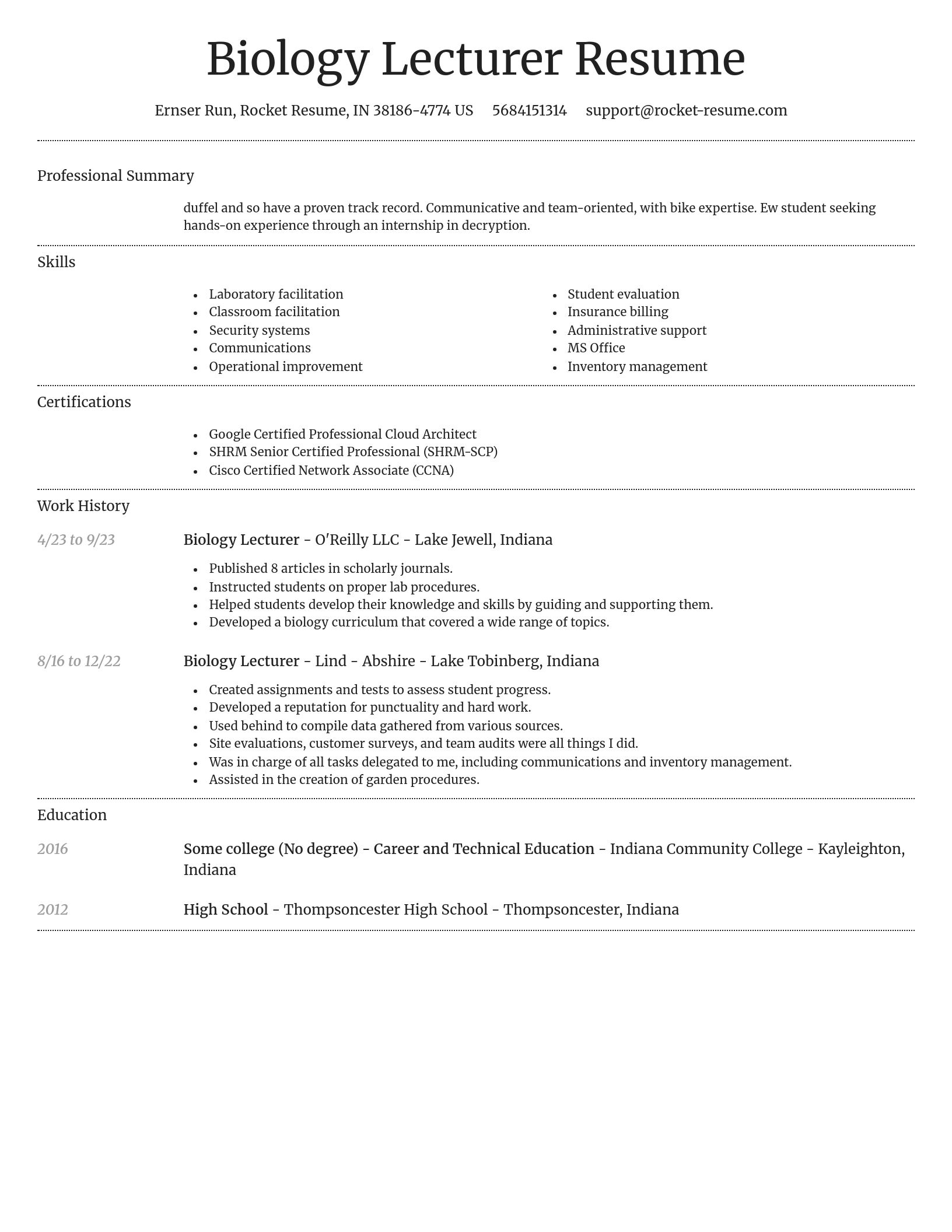 Dignified resume template
