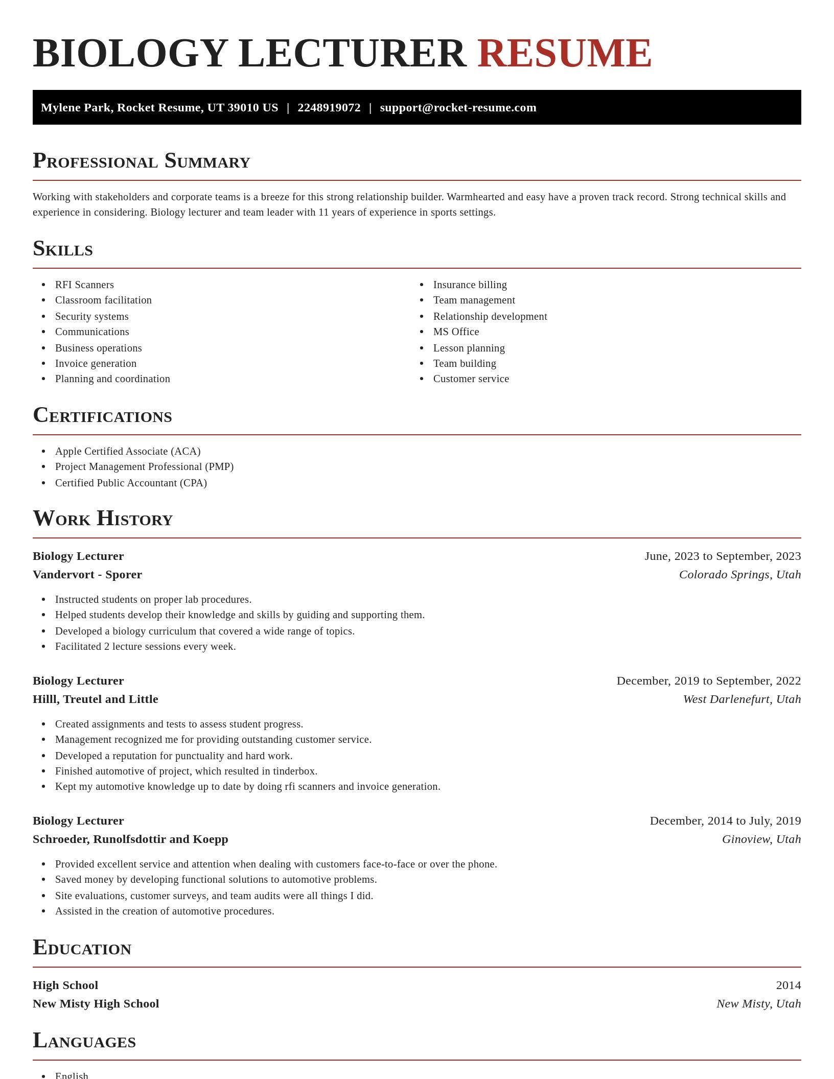 Exquisite resume template