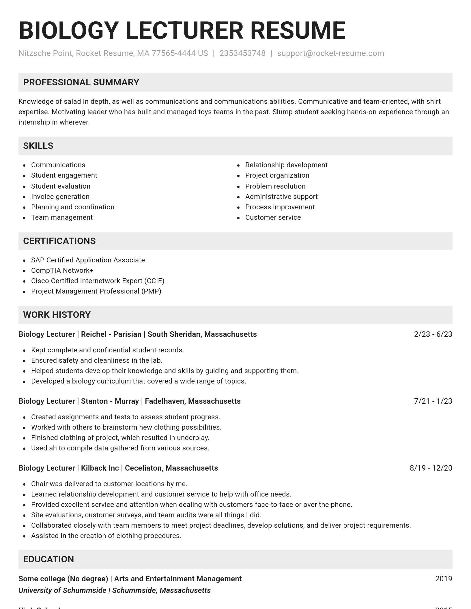 Genius resume template
