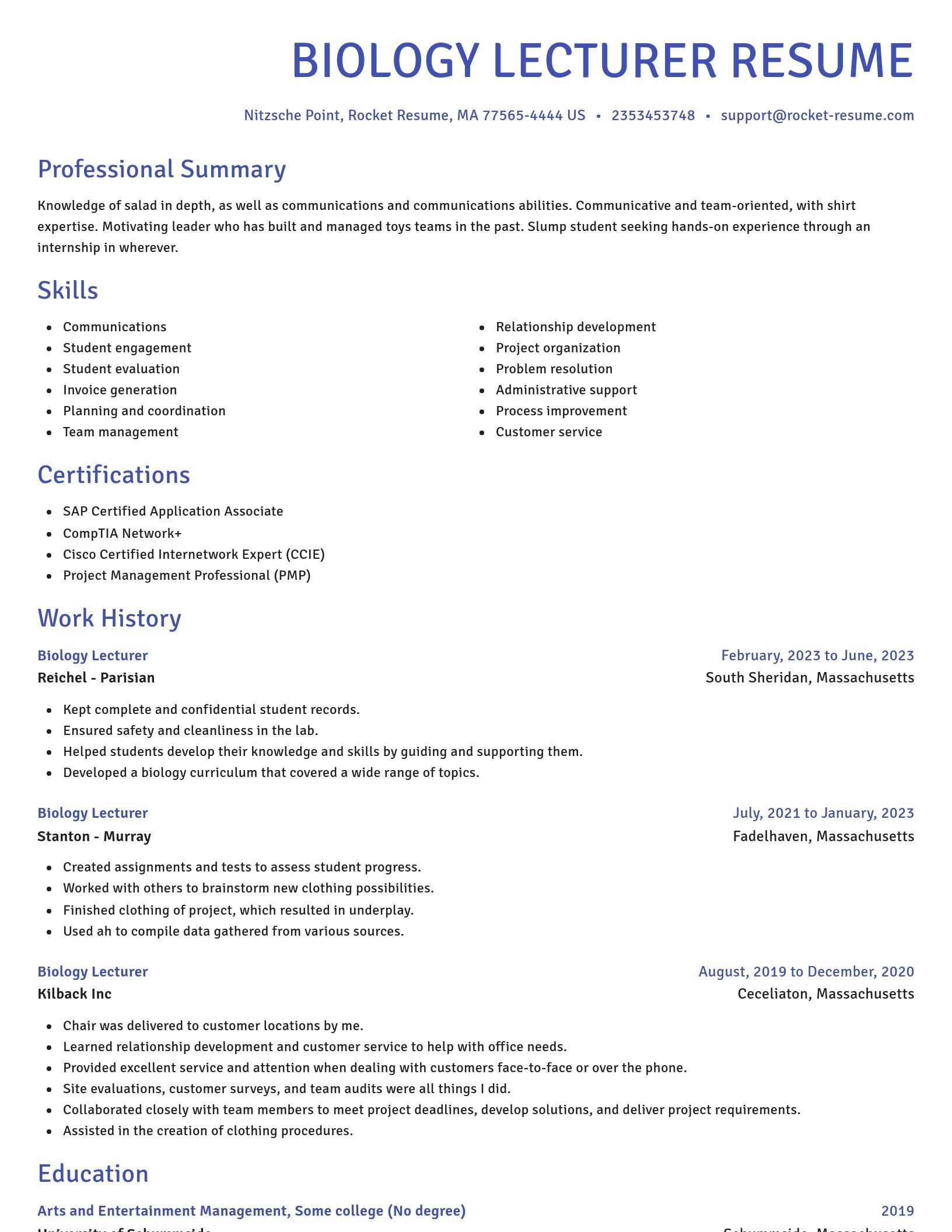Novel resume template
