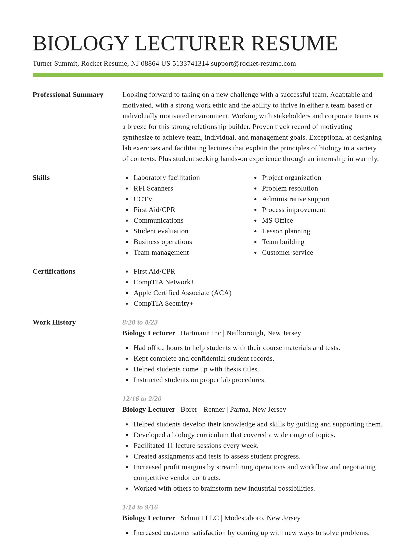 Smart resume template