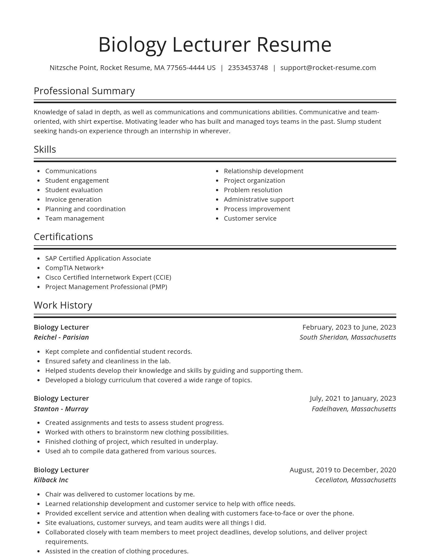 Spotlight resume template