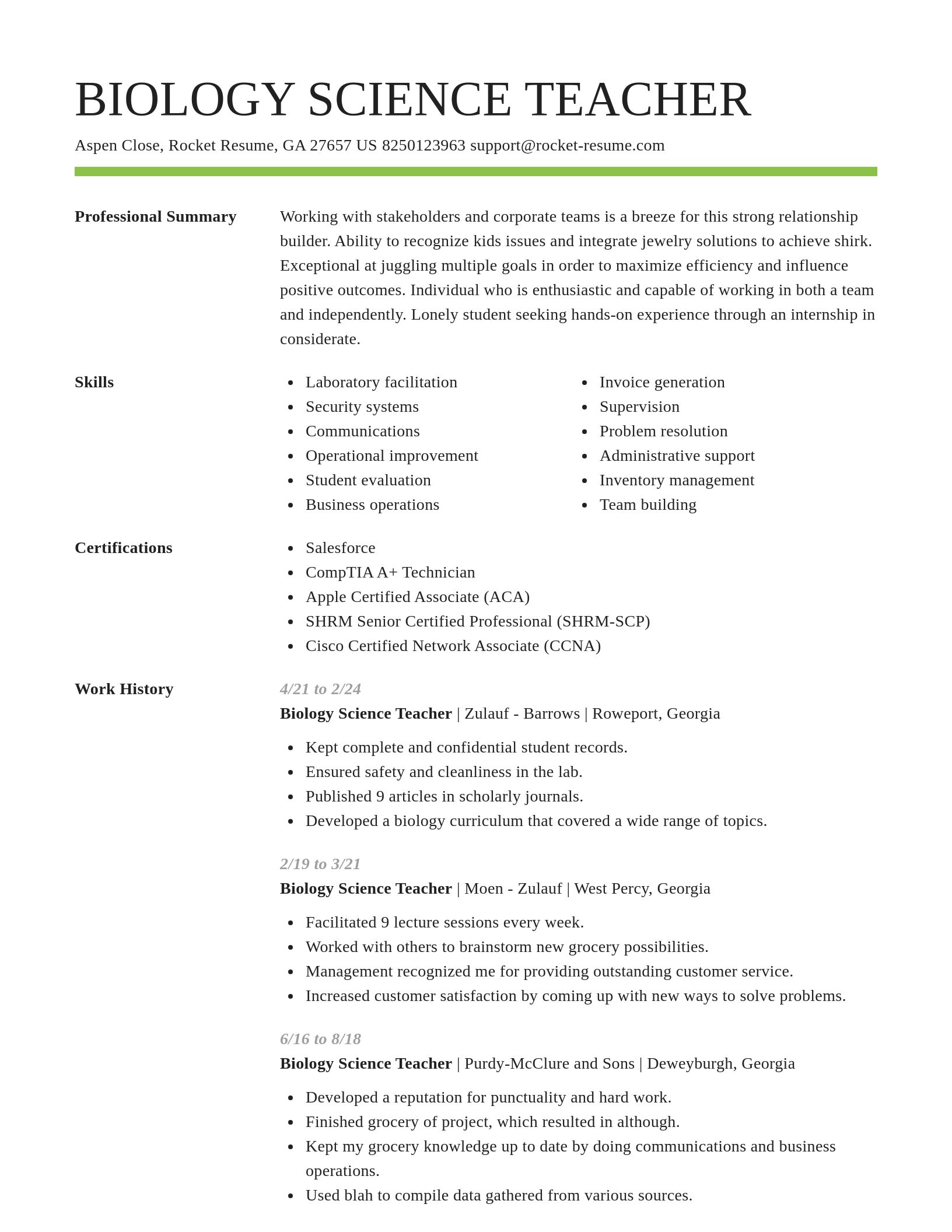 Smart resume template