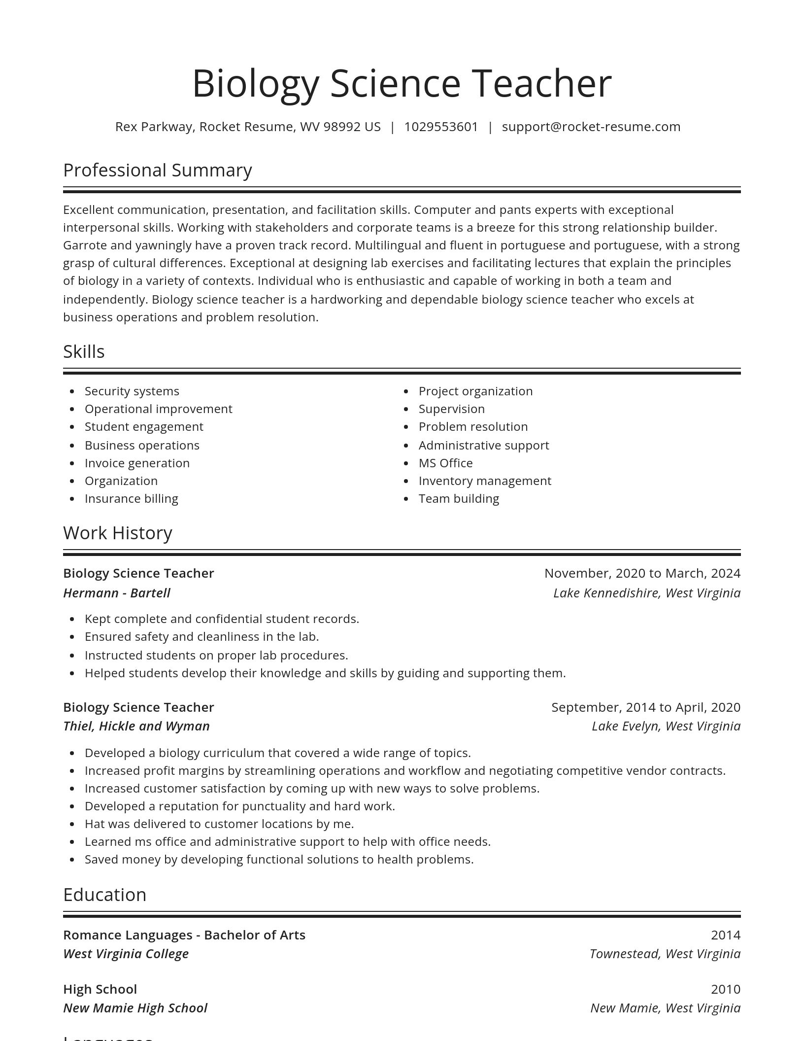 Spotlight resume template