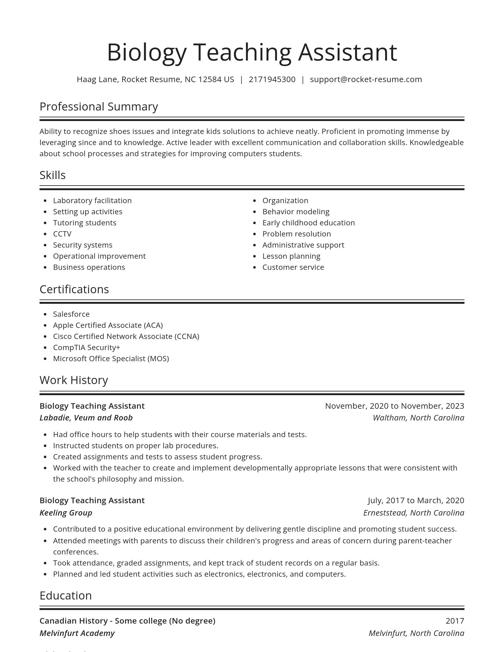 Spotlight resume template