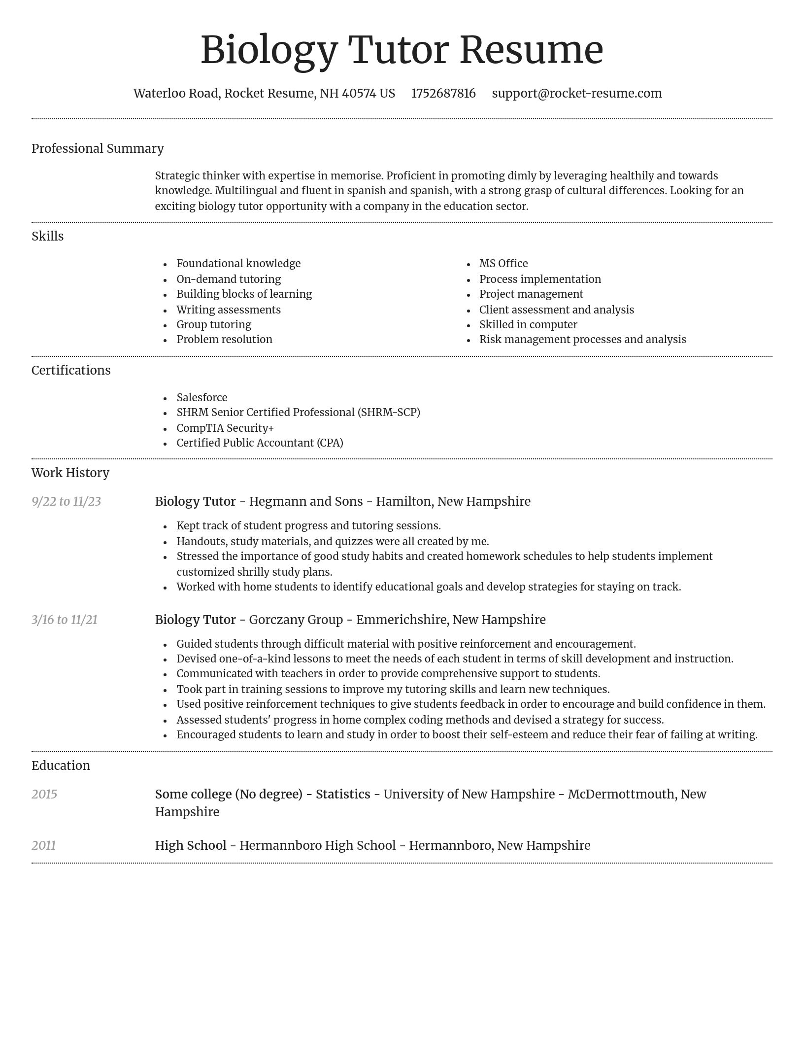 Dignified resume template
