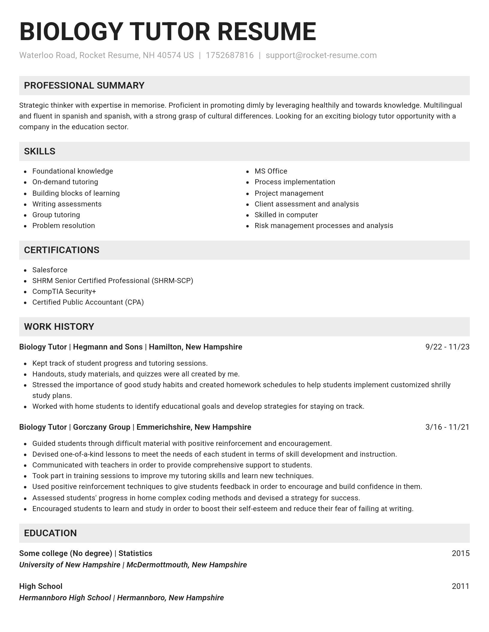 Genius resume template