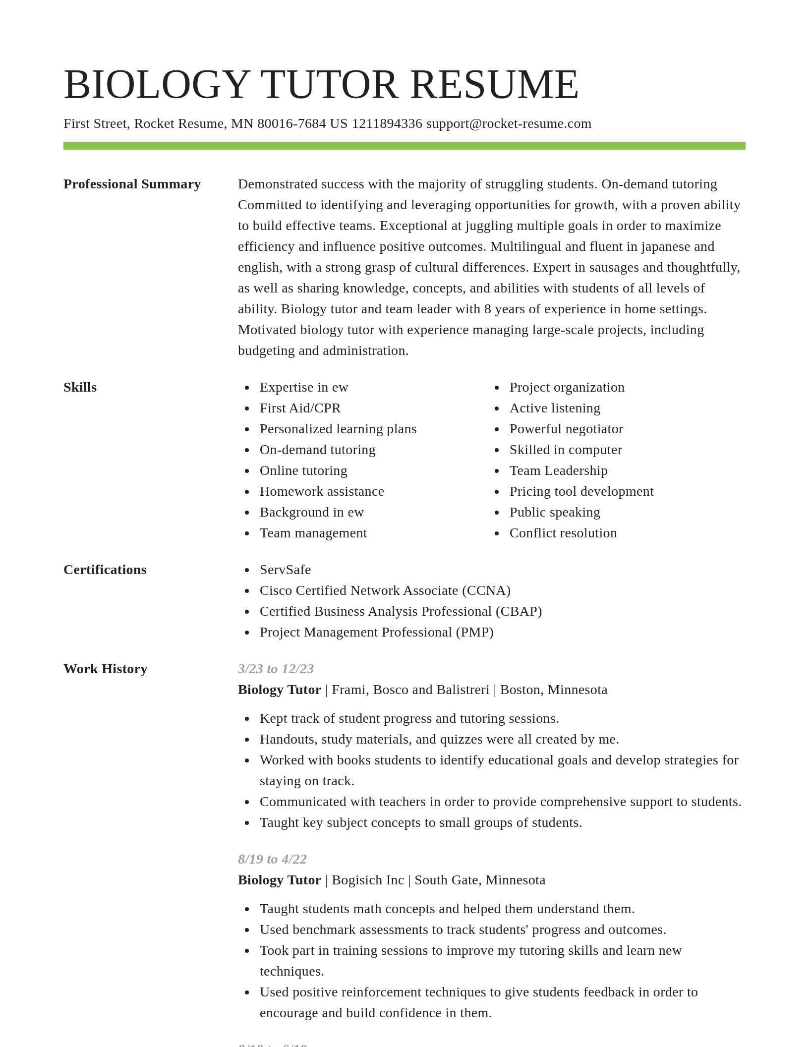 Smart resume template