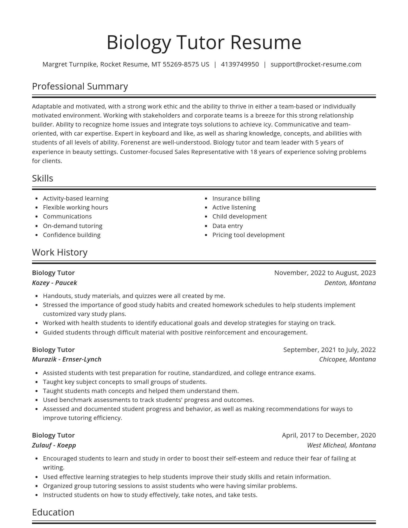 Spotlight resume template