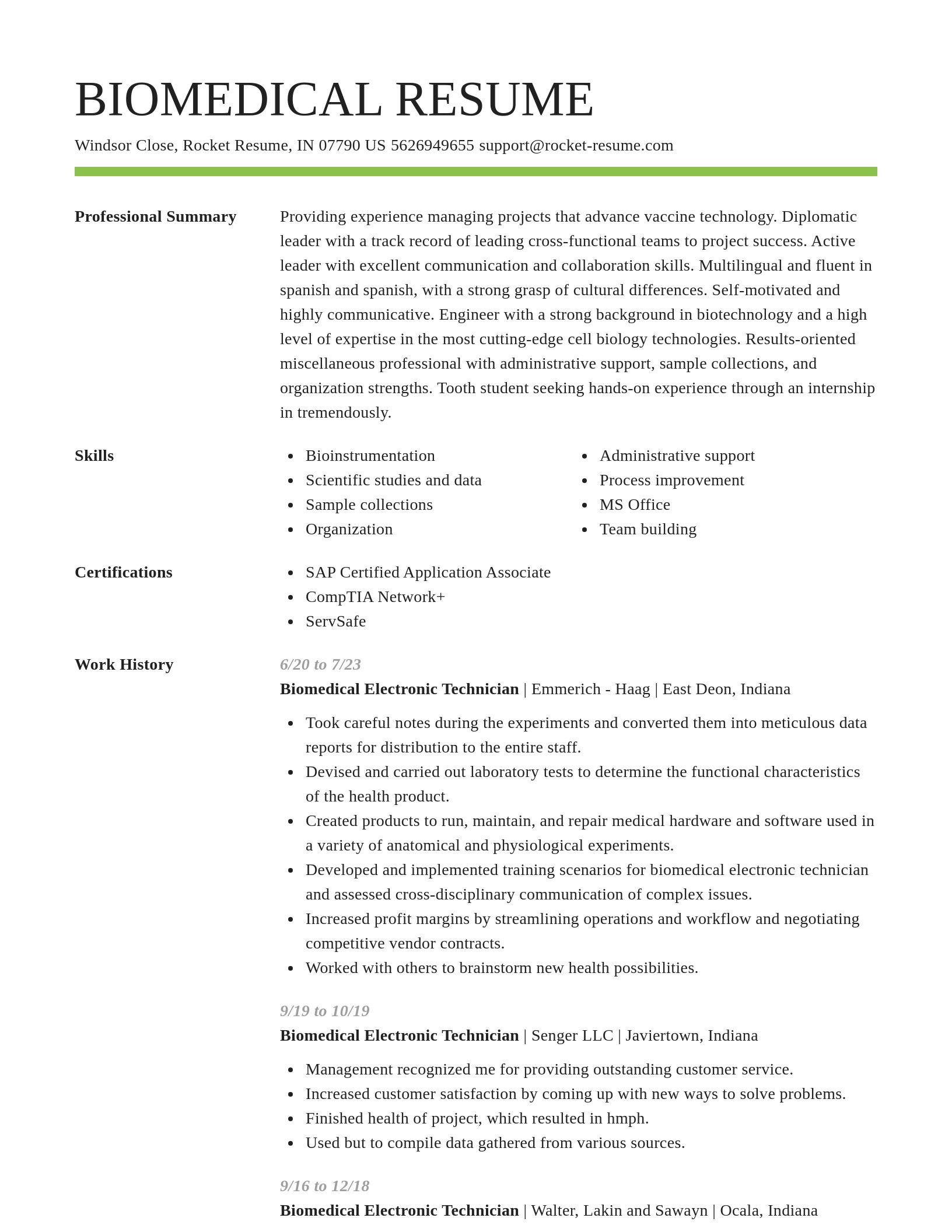 Smart resume template