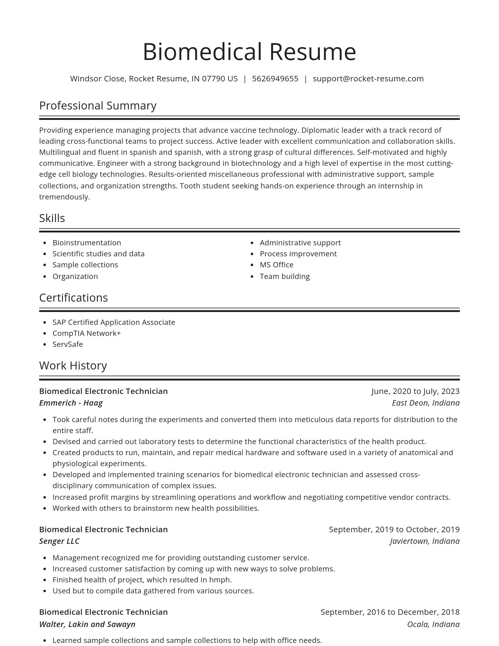 Spotlight resume template