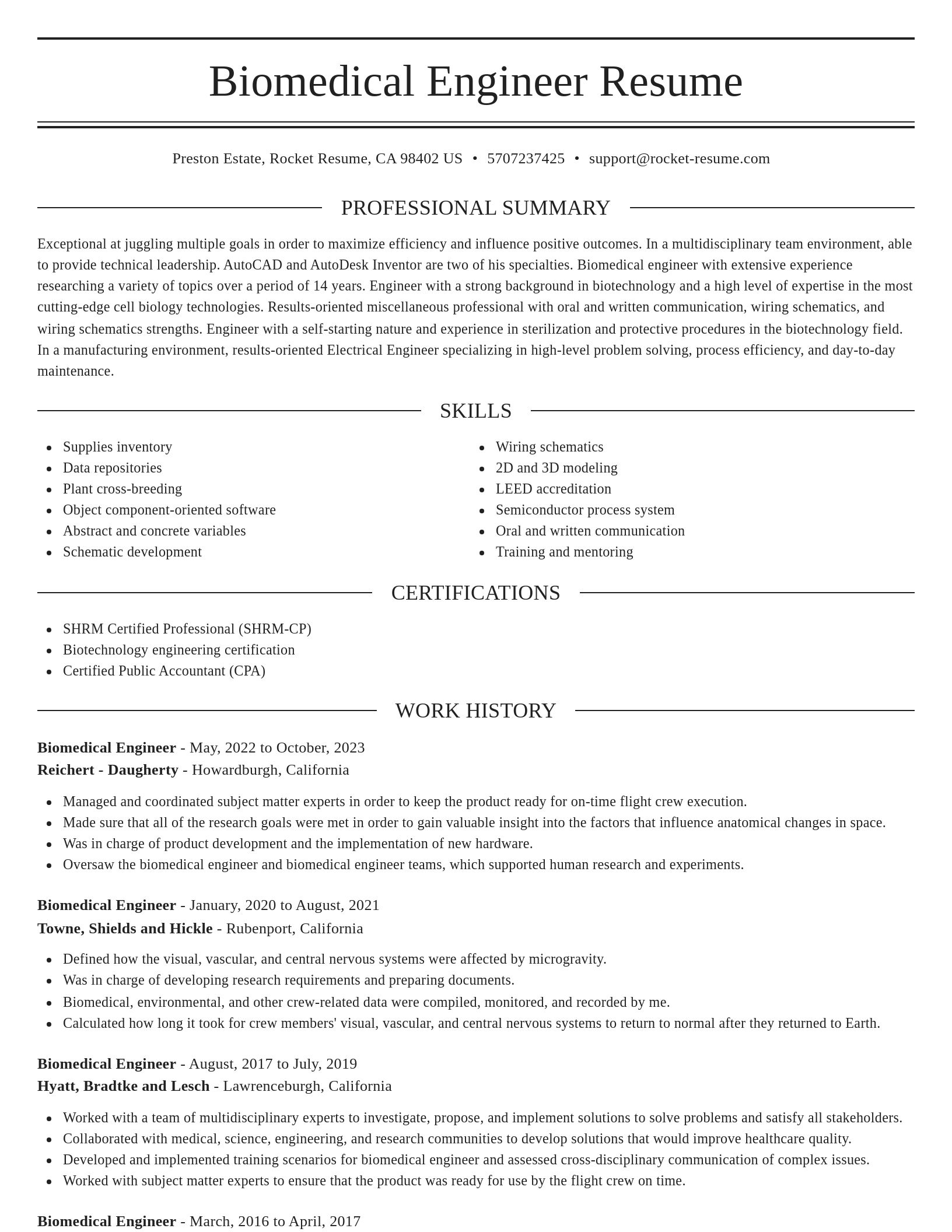 Elegant resume template