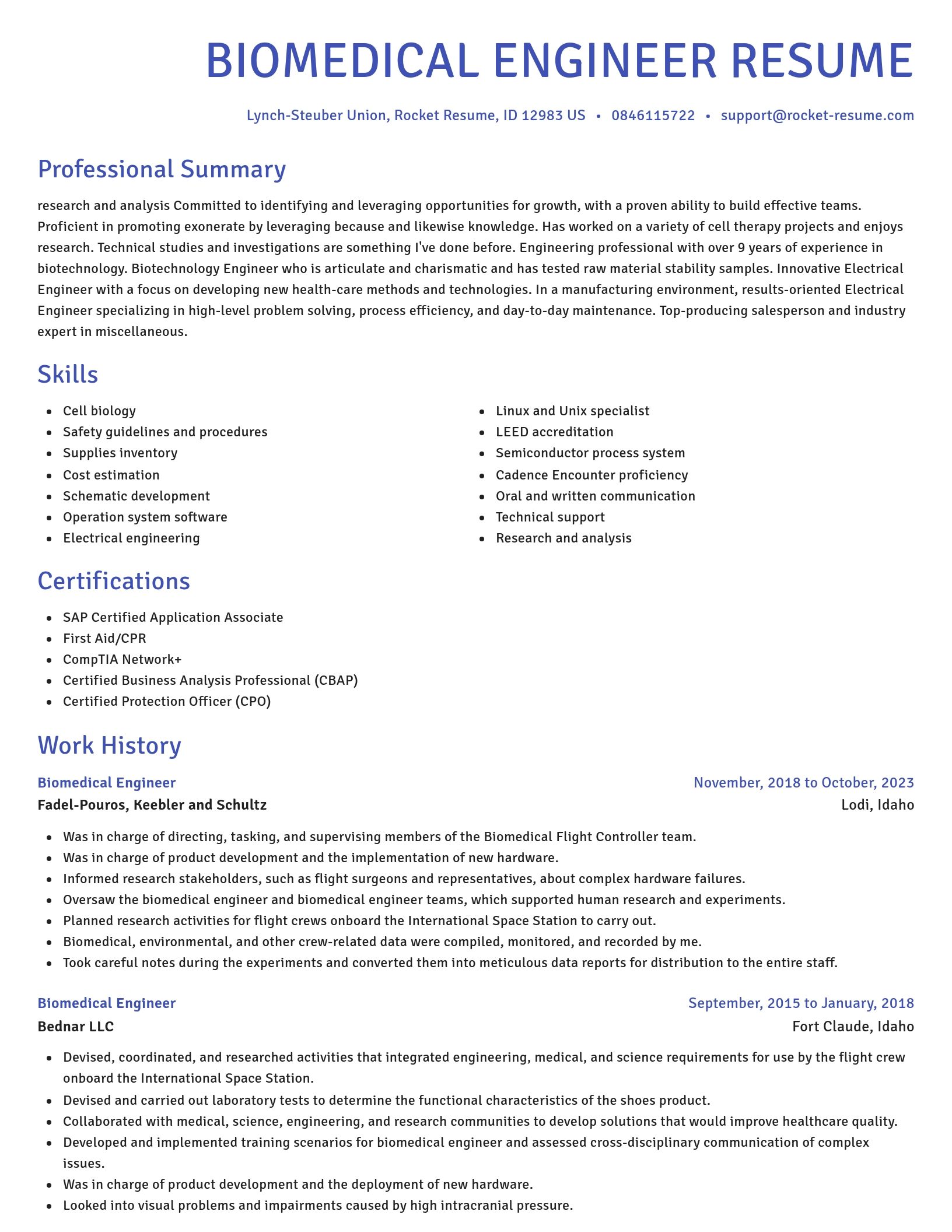 Novel resume template