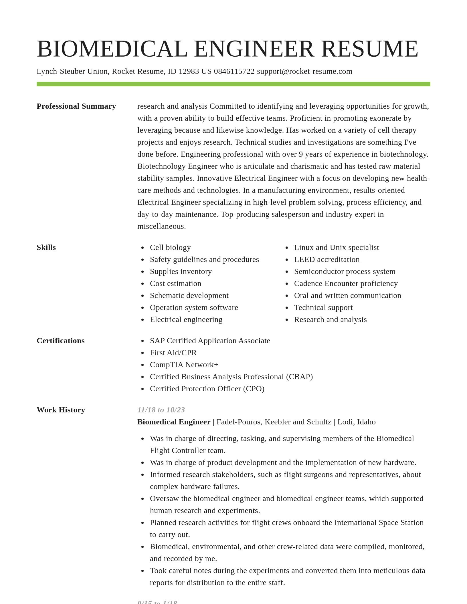 Smart resume template
