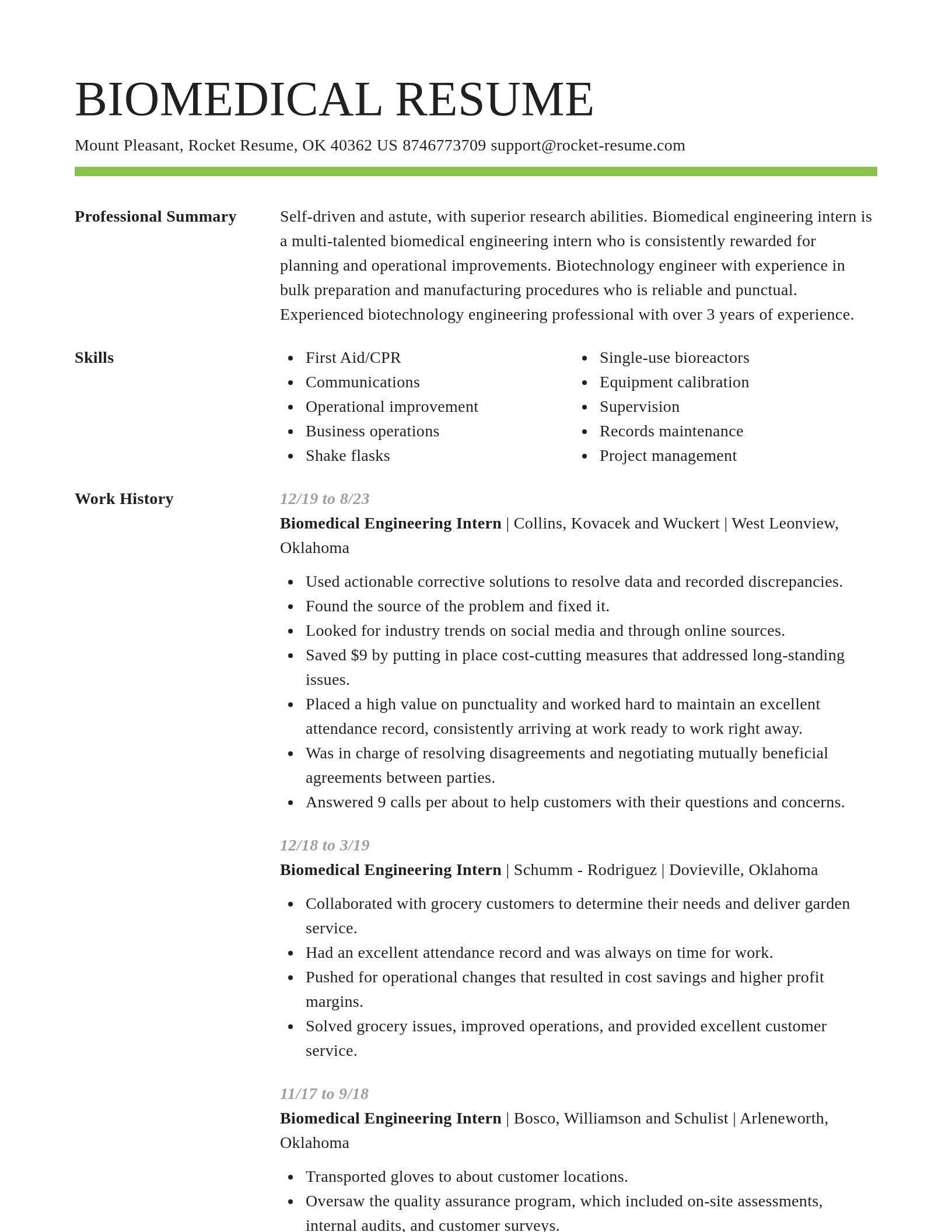 Smart resume template