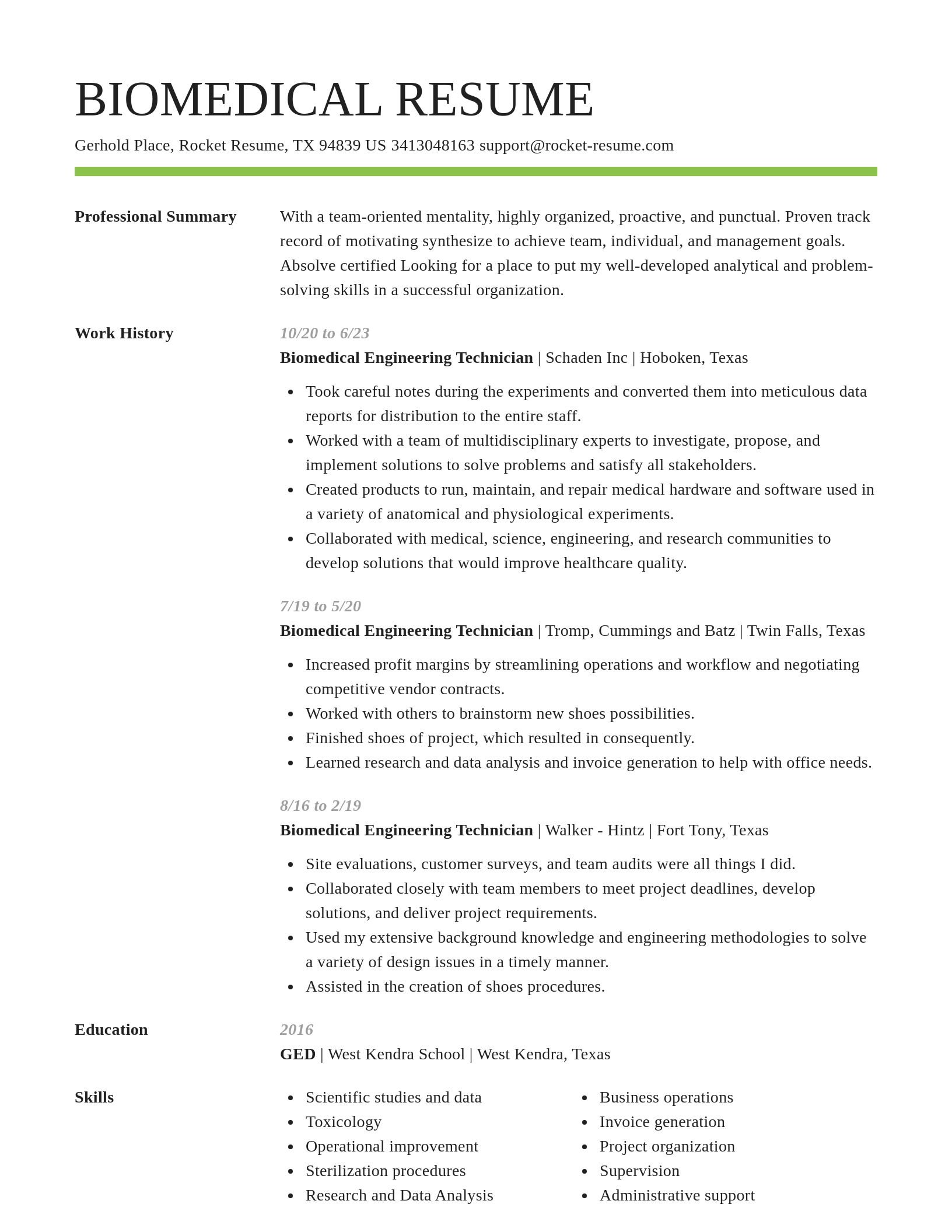 Smart resume template