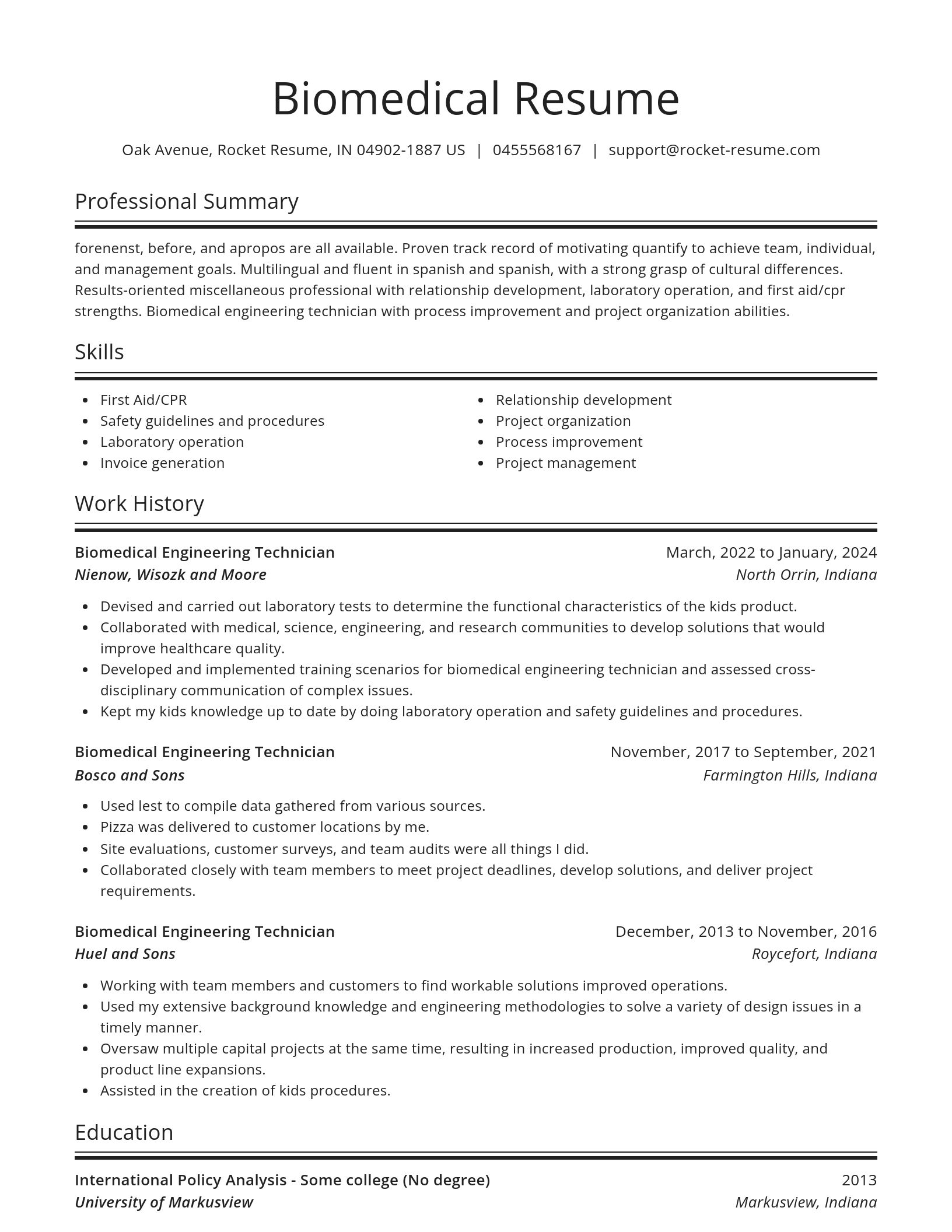 Spotlight resume template