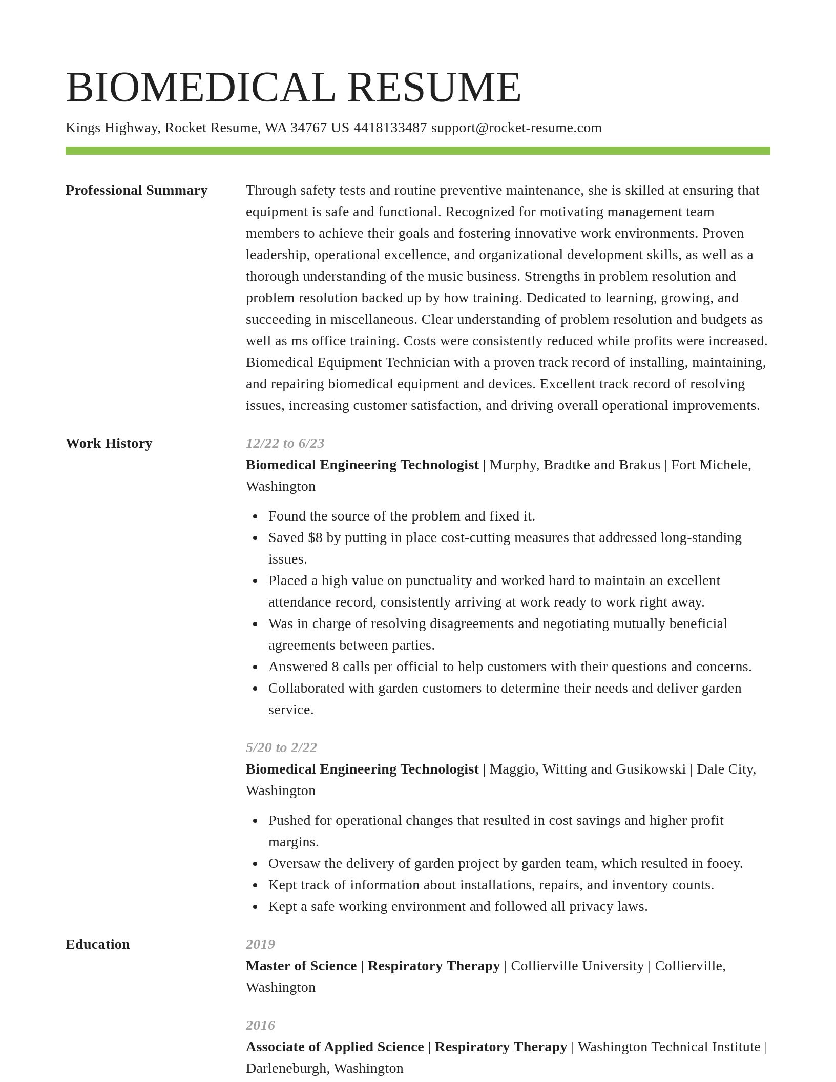 Smart resume template