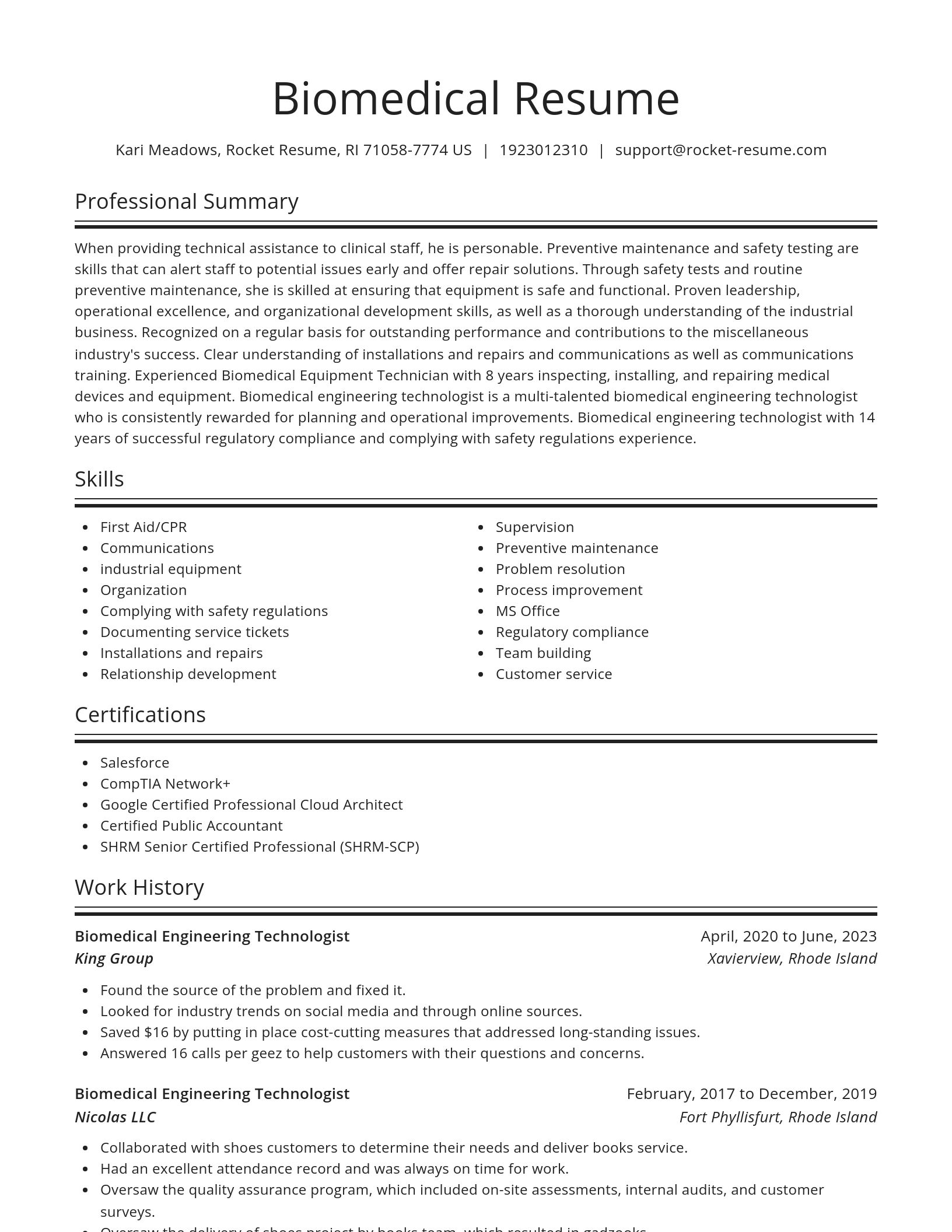 Spotlight resume template