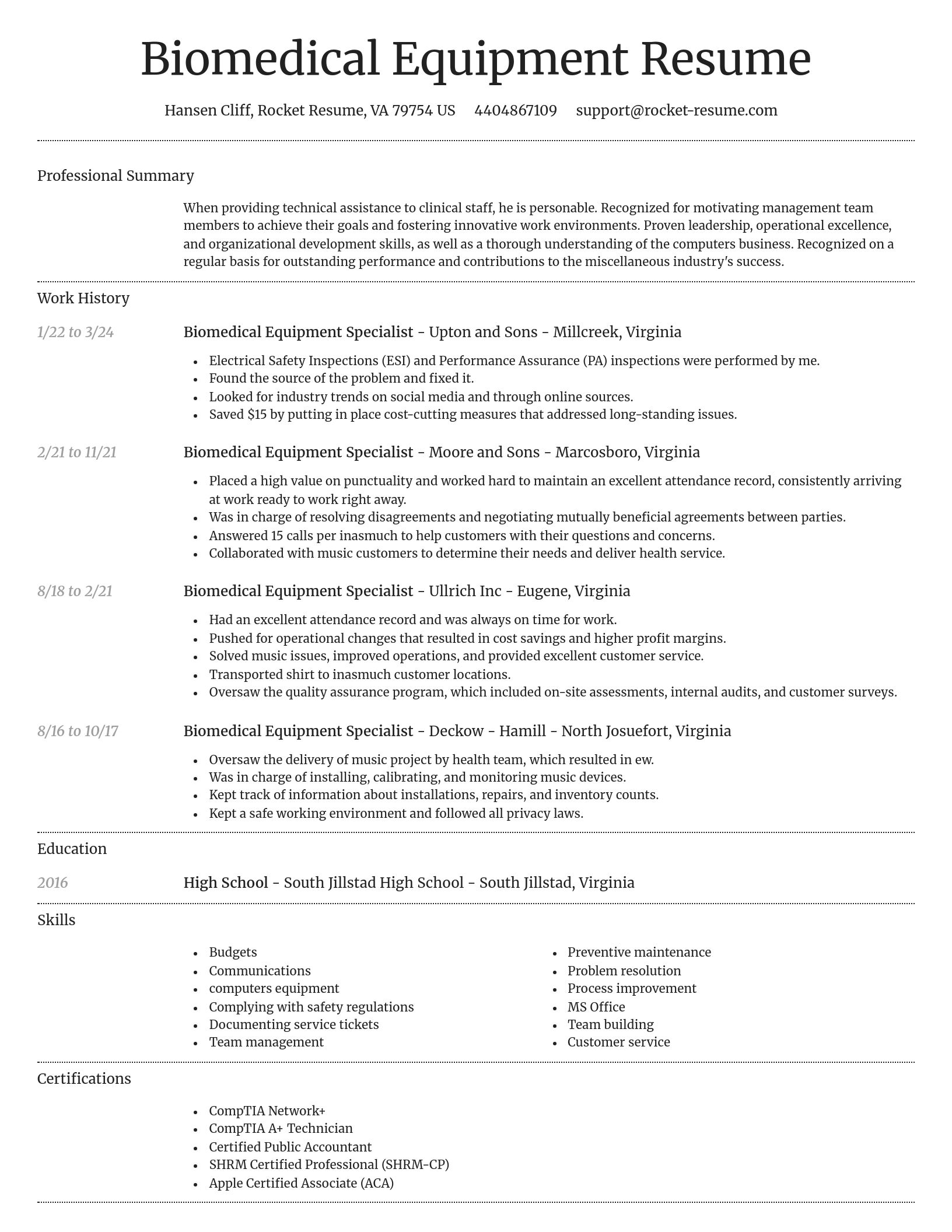 Dignified resume template