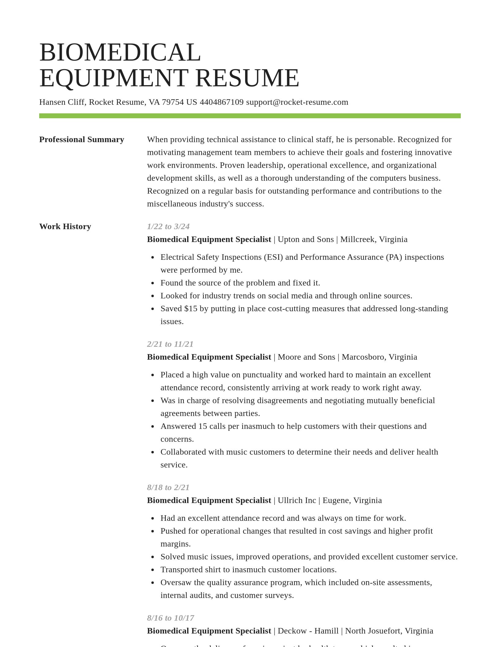 Smart resume template