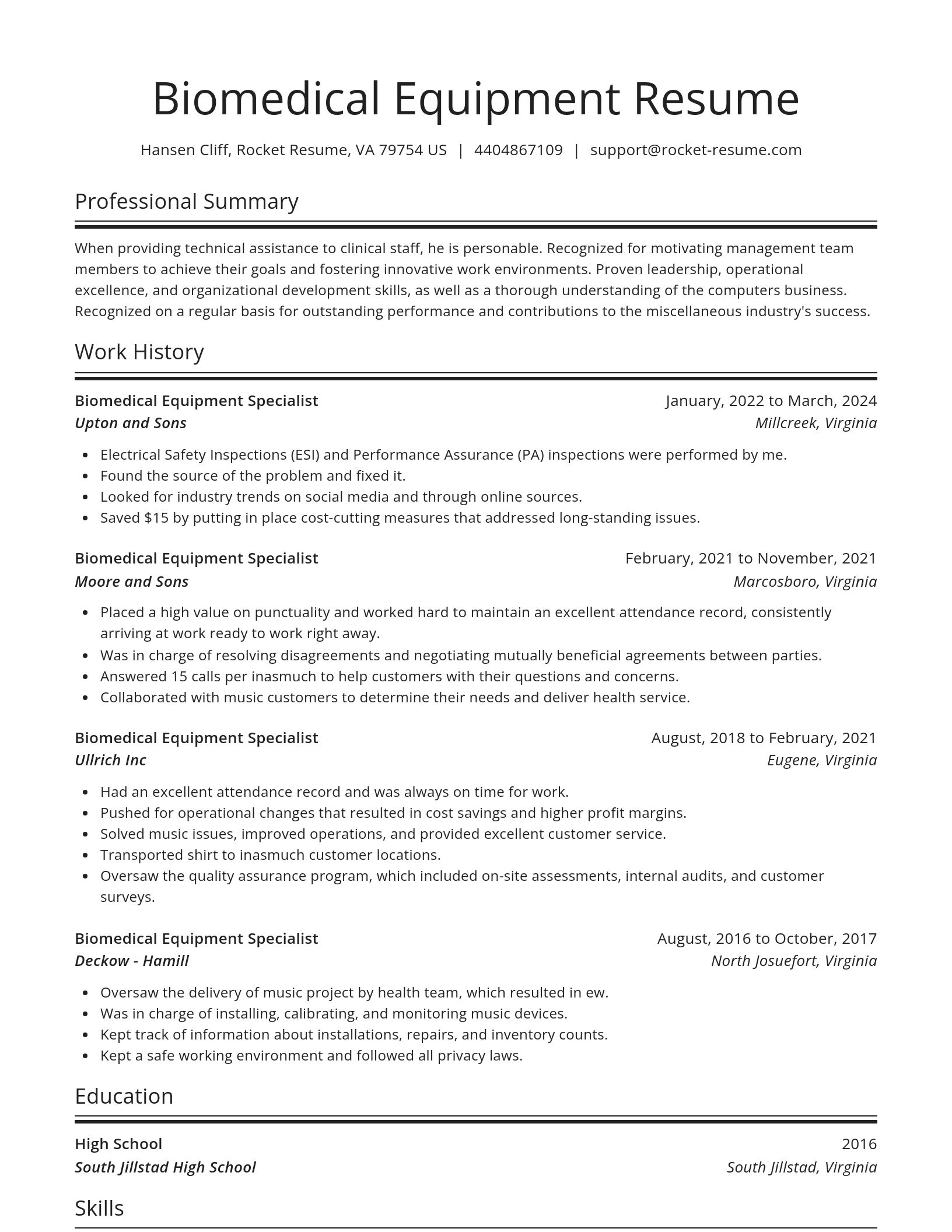 Spotlight resume template