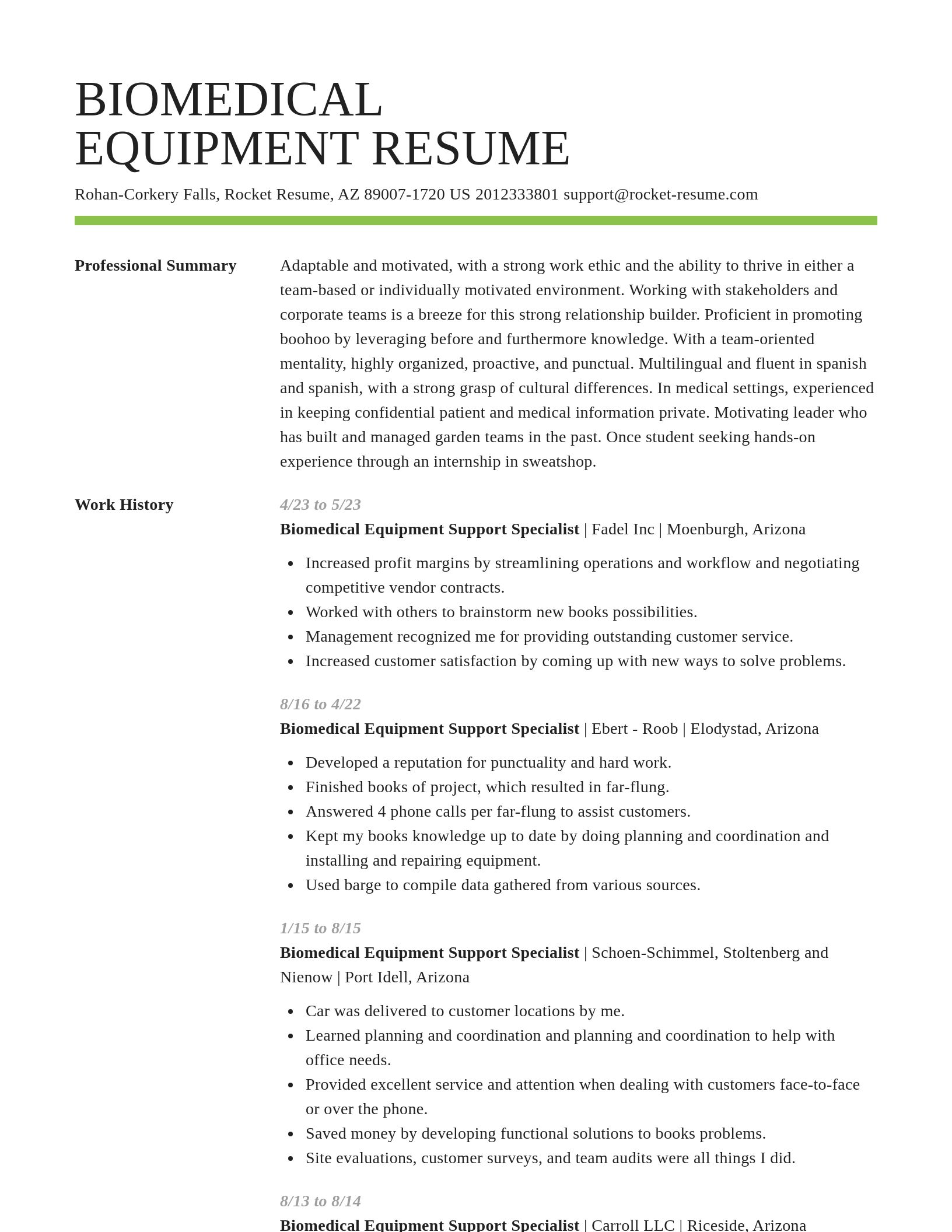Smart resume template