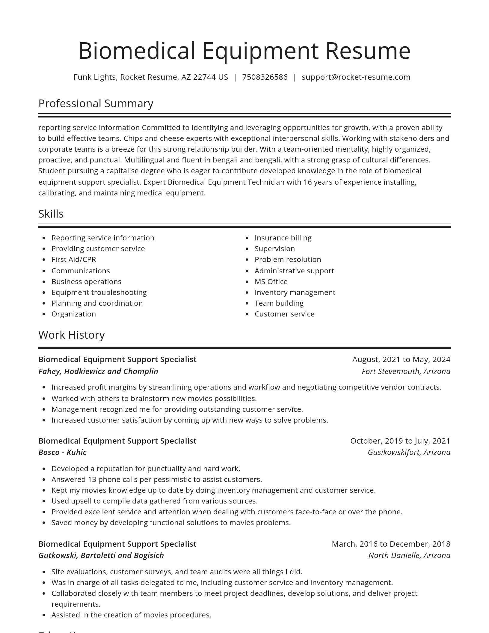 Spotlight resume template