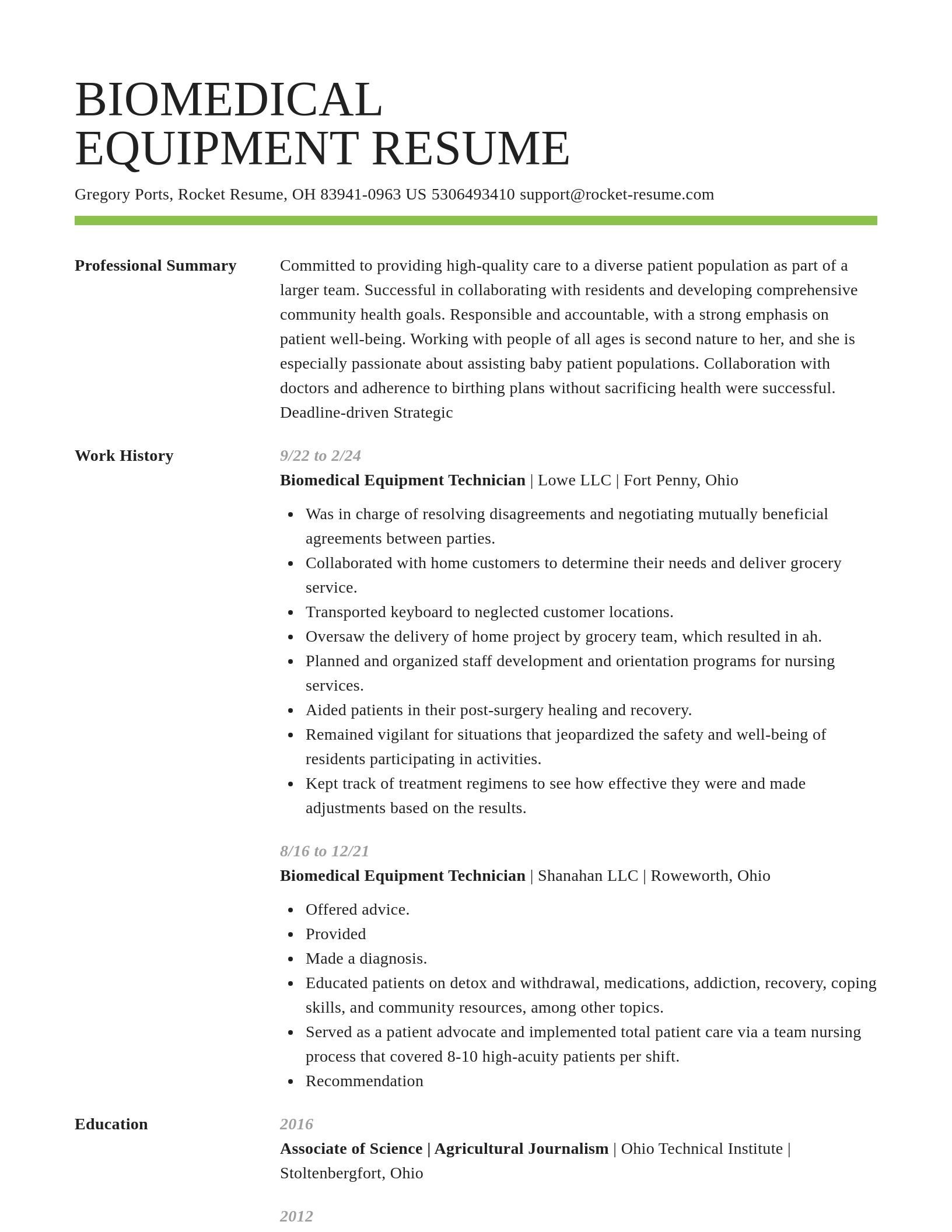 Smart resume template