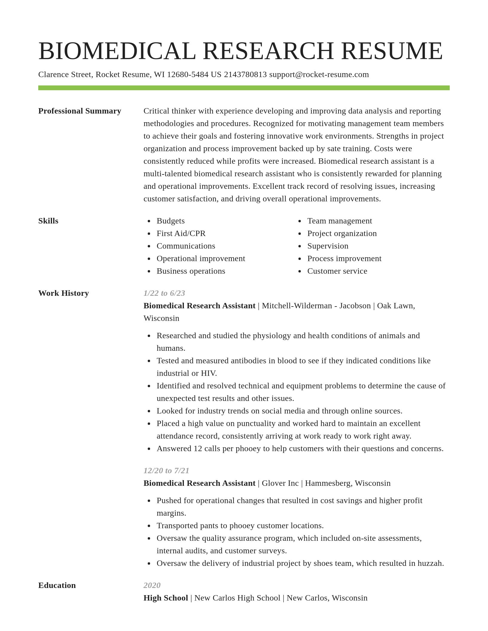 Smart resume template