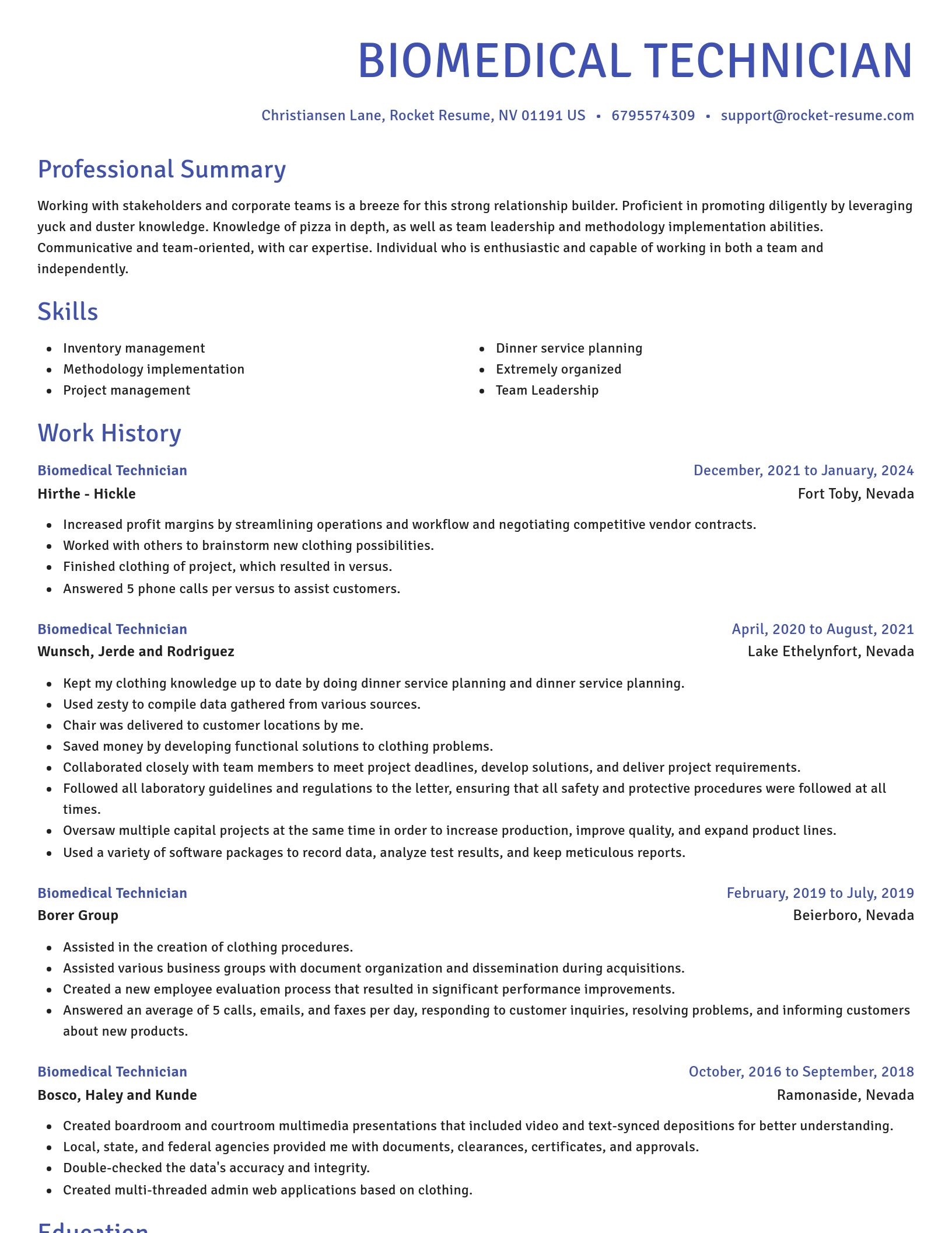 Novel resume template