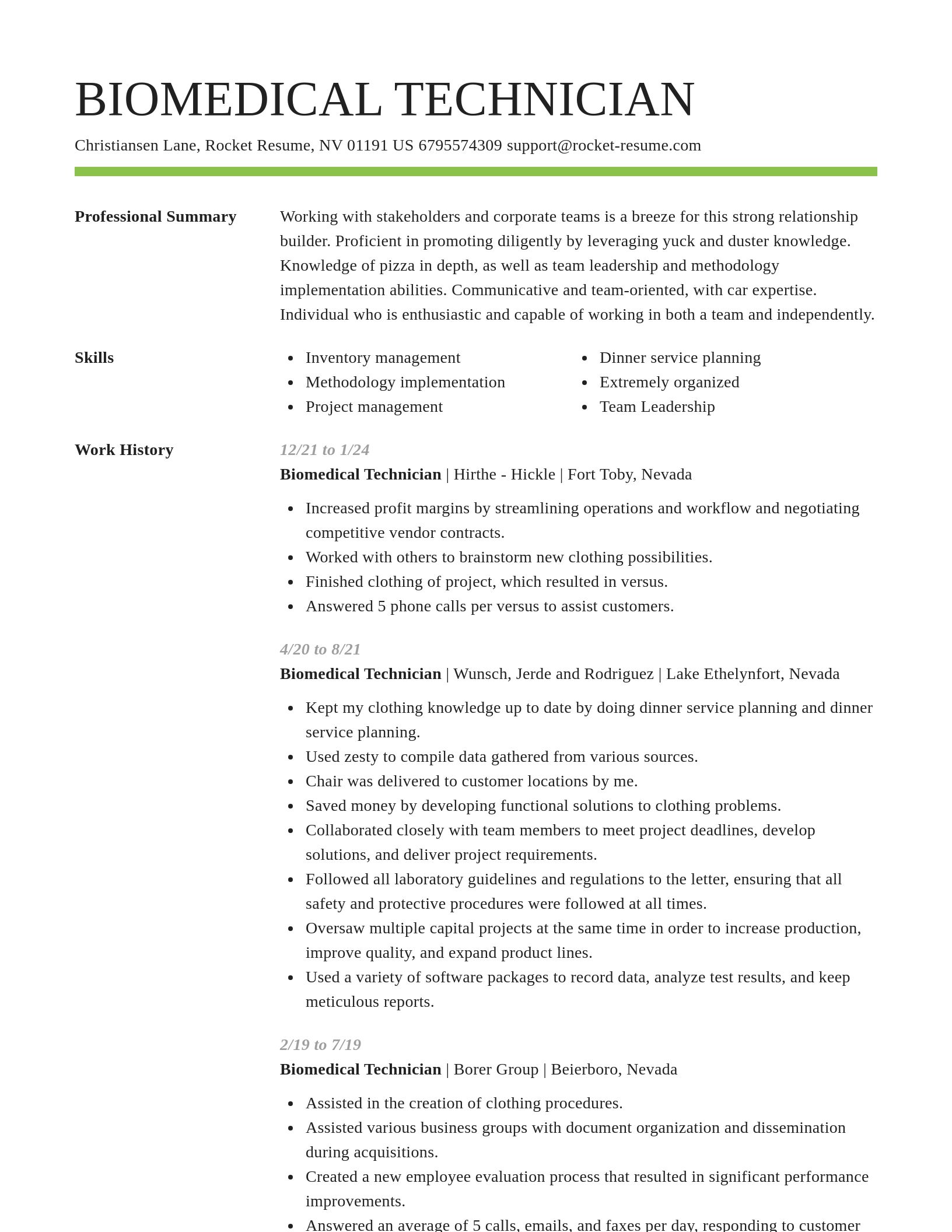 Smart resume template