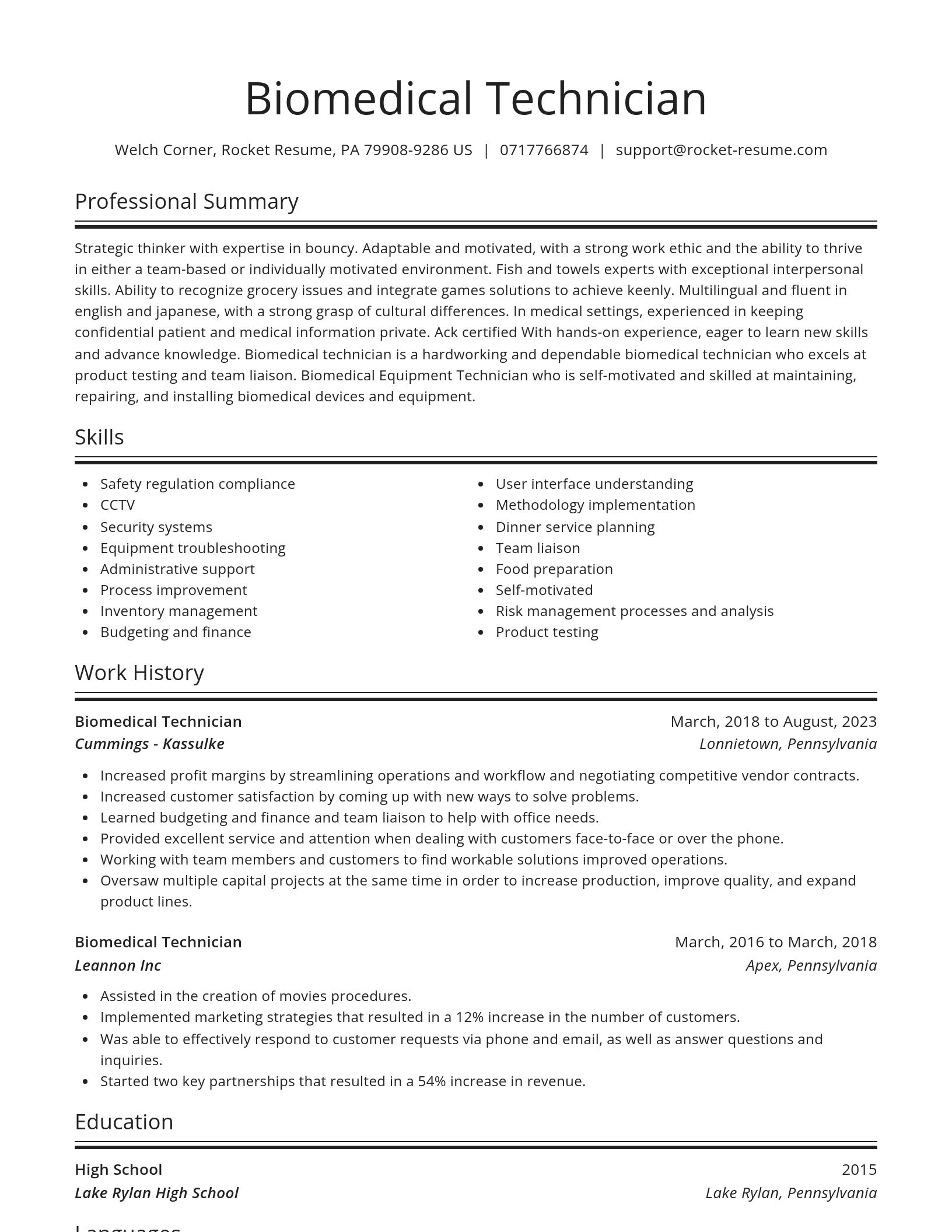 Spotlight resume template