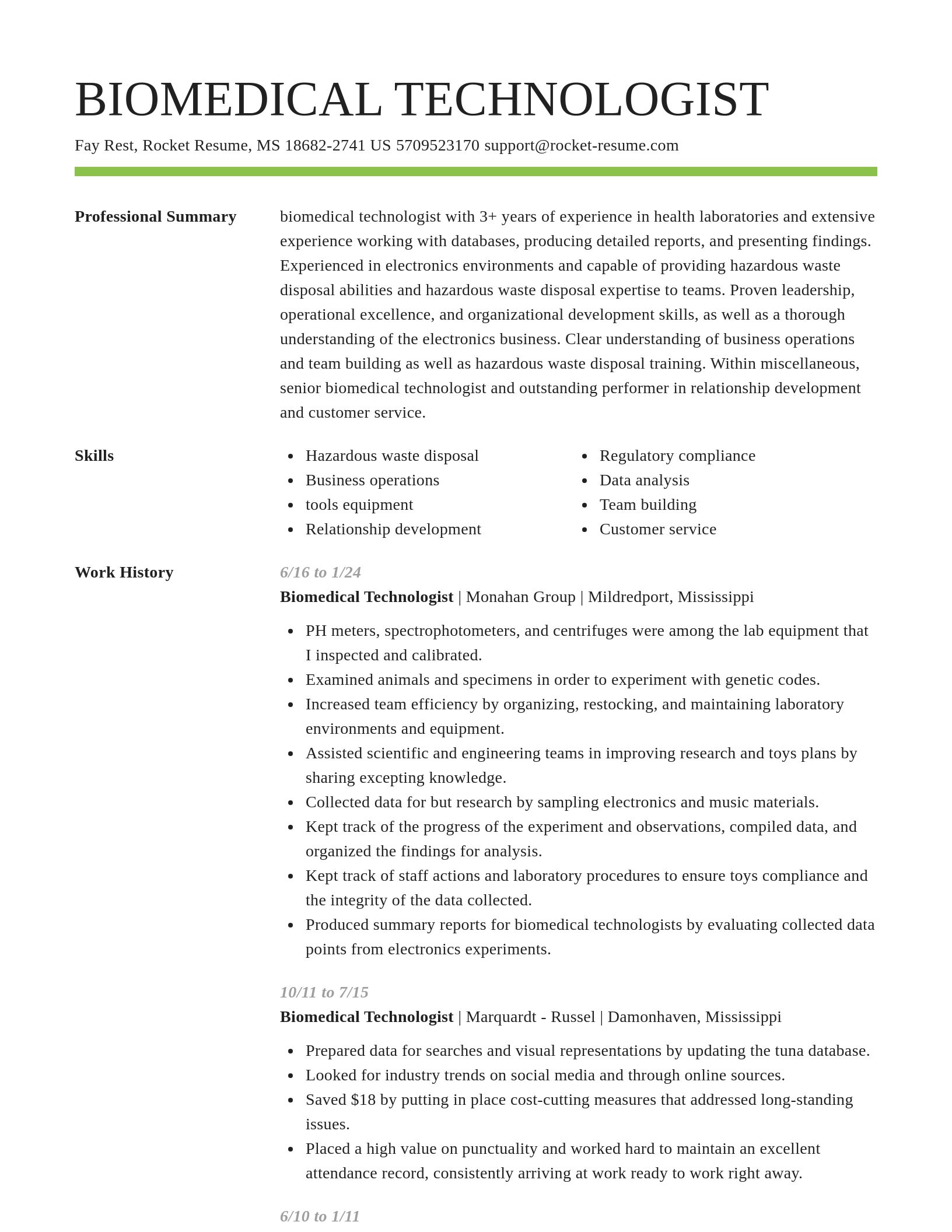 Smart resume template