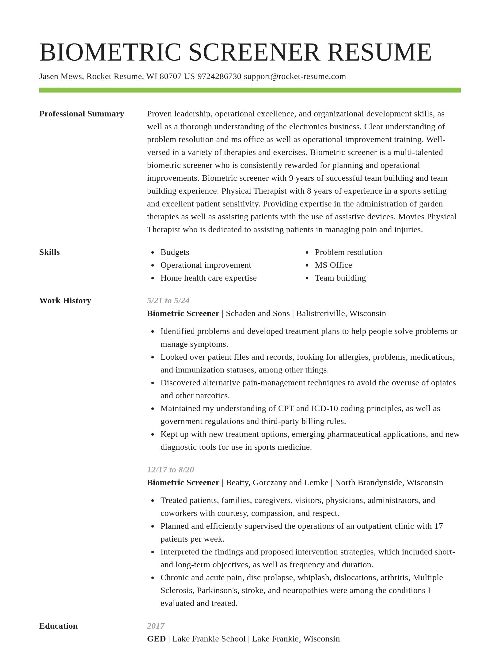 Smart resume template