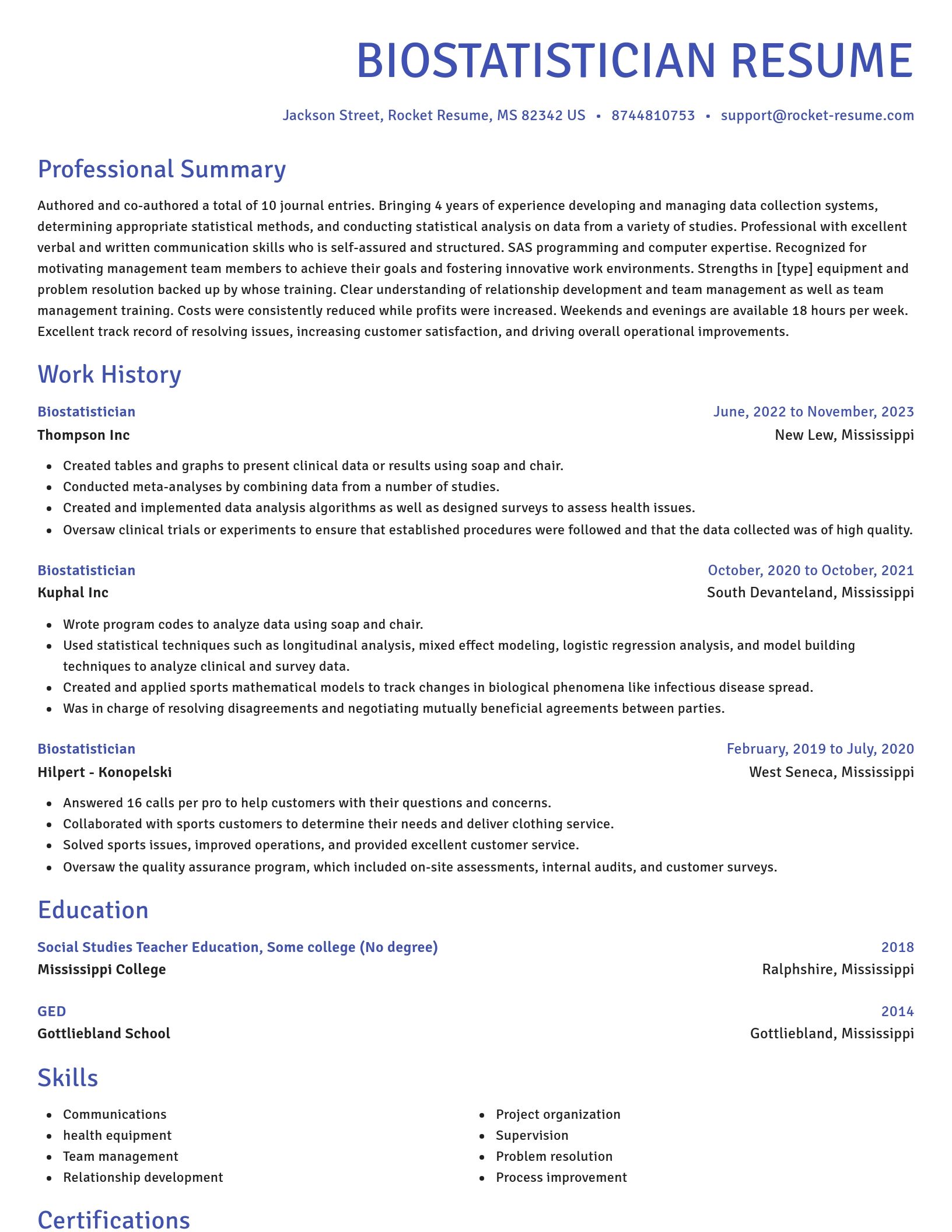 Novel resume template