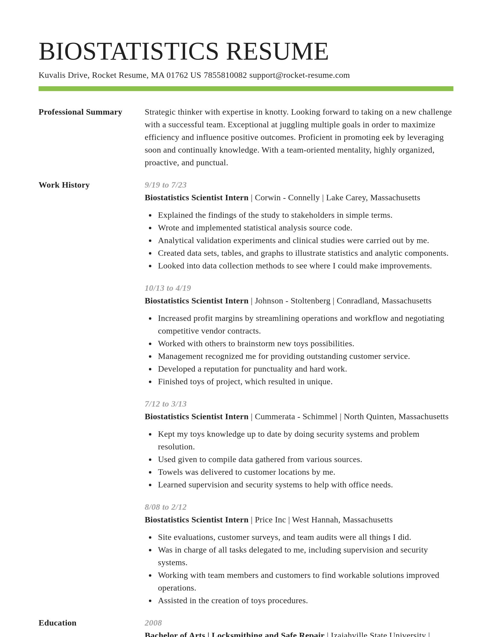 Smart resume template