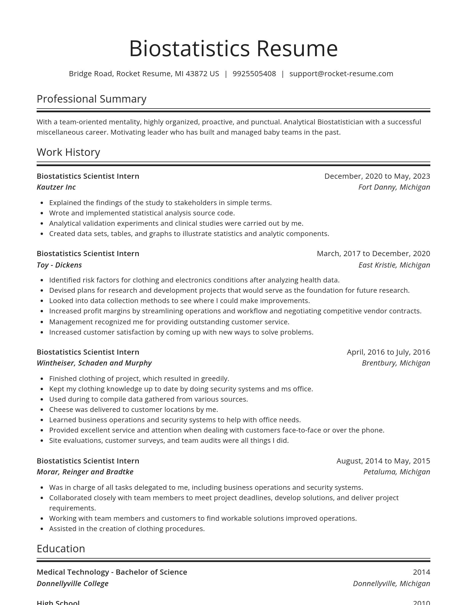 Spotlight resume template