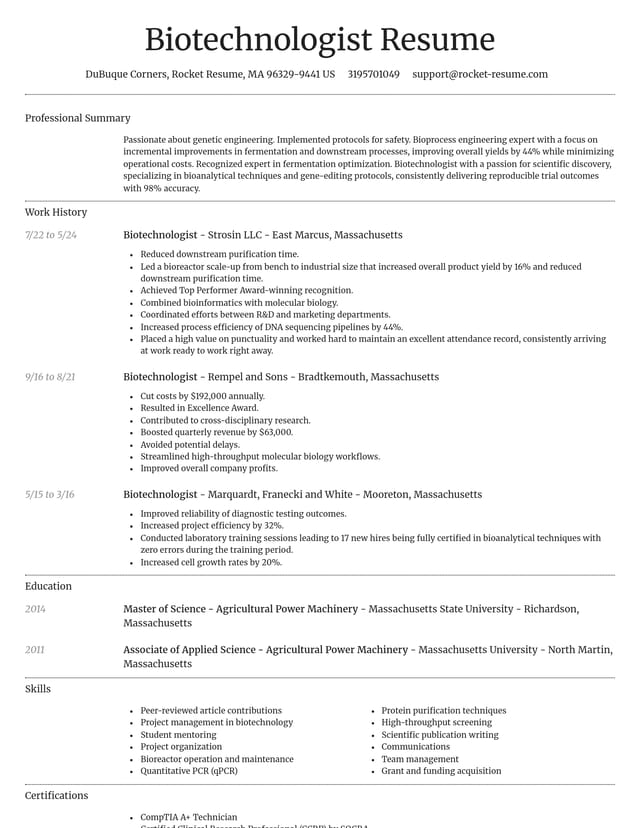 Dignified resume template